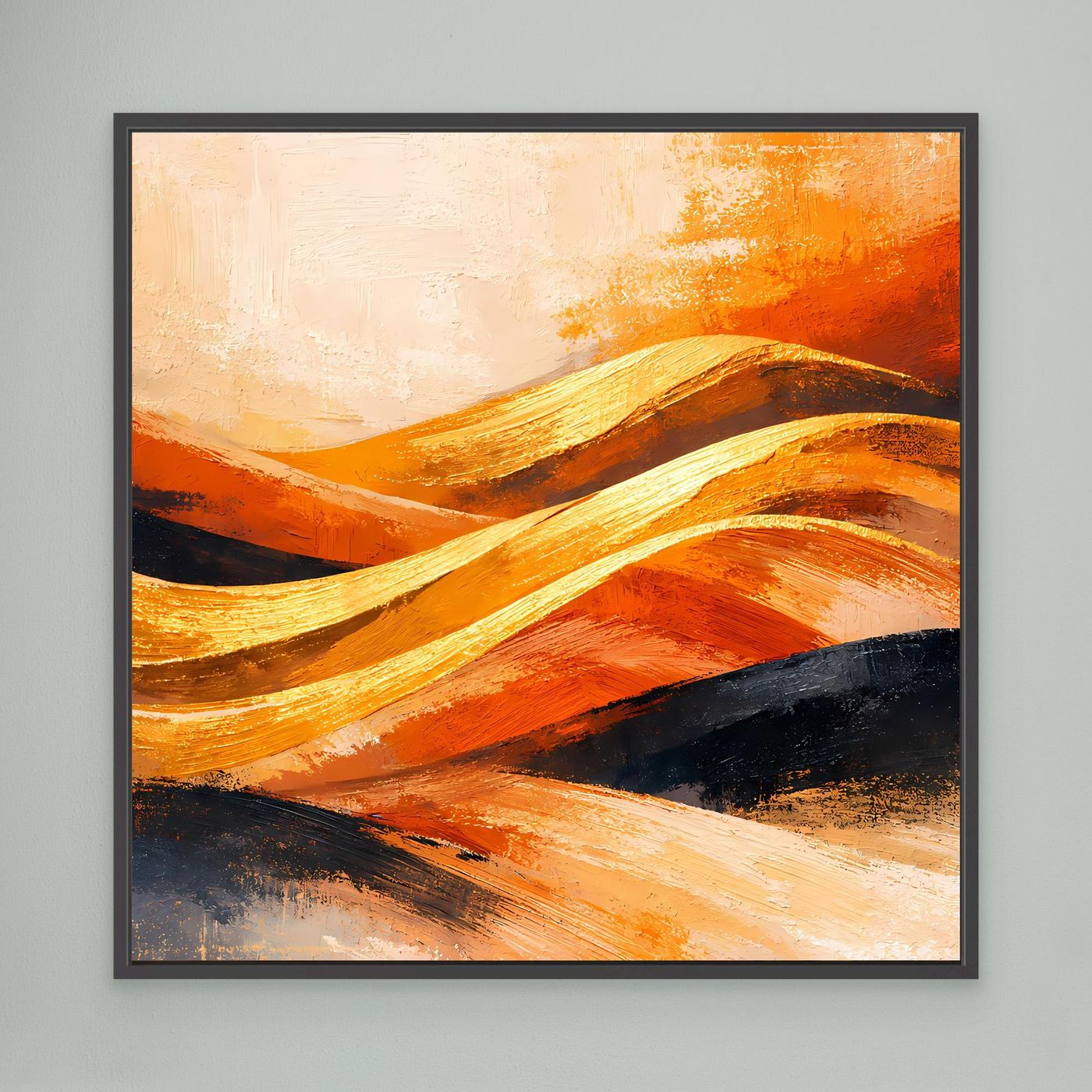Leinwand Goldene Wüstendünen | Abstraktes Modern Art Landschafts Wandbild