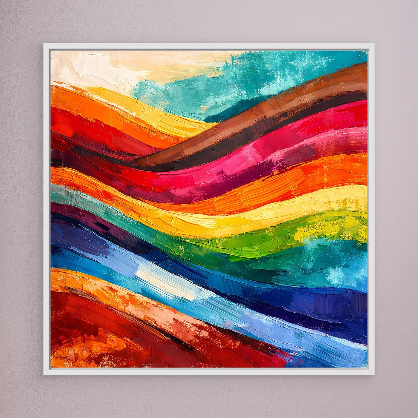 Abstraktes Farbenspiel Leinwandbild | Moderne Farbexplosion Kunst-Wandbild