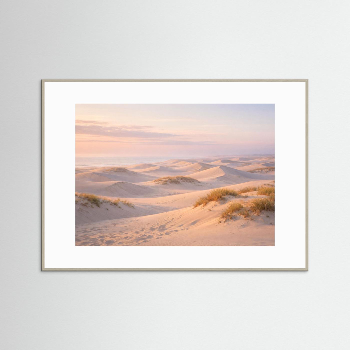 Sanfte Dünenlandschaft am Meer im Abendlicht | Panorama Dünen & Strand Poster Querformat