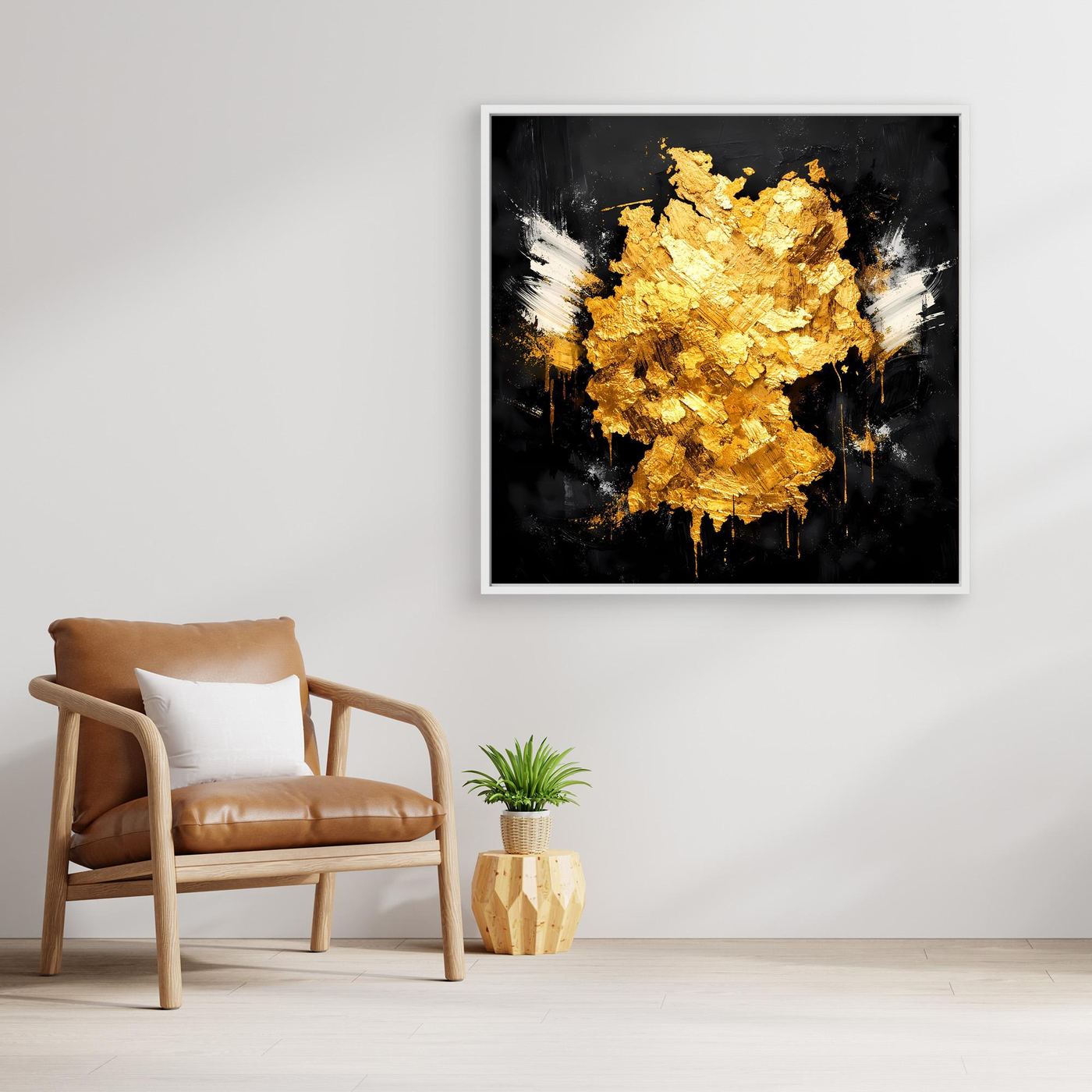Leinwand Elegante Deutschlandkarte in Gold & Schwarz | Modernes Abstraktes Wandbild