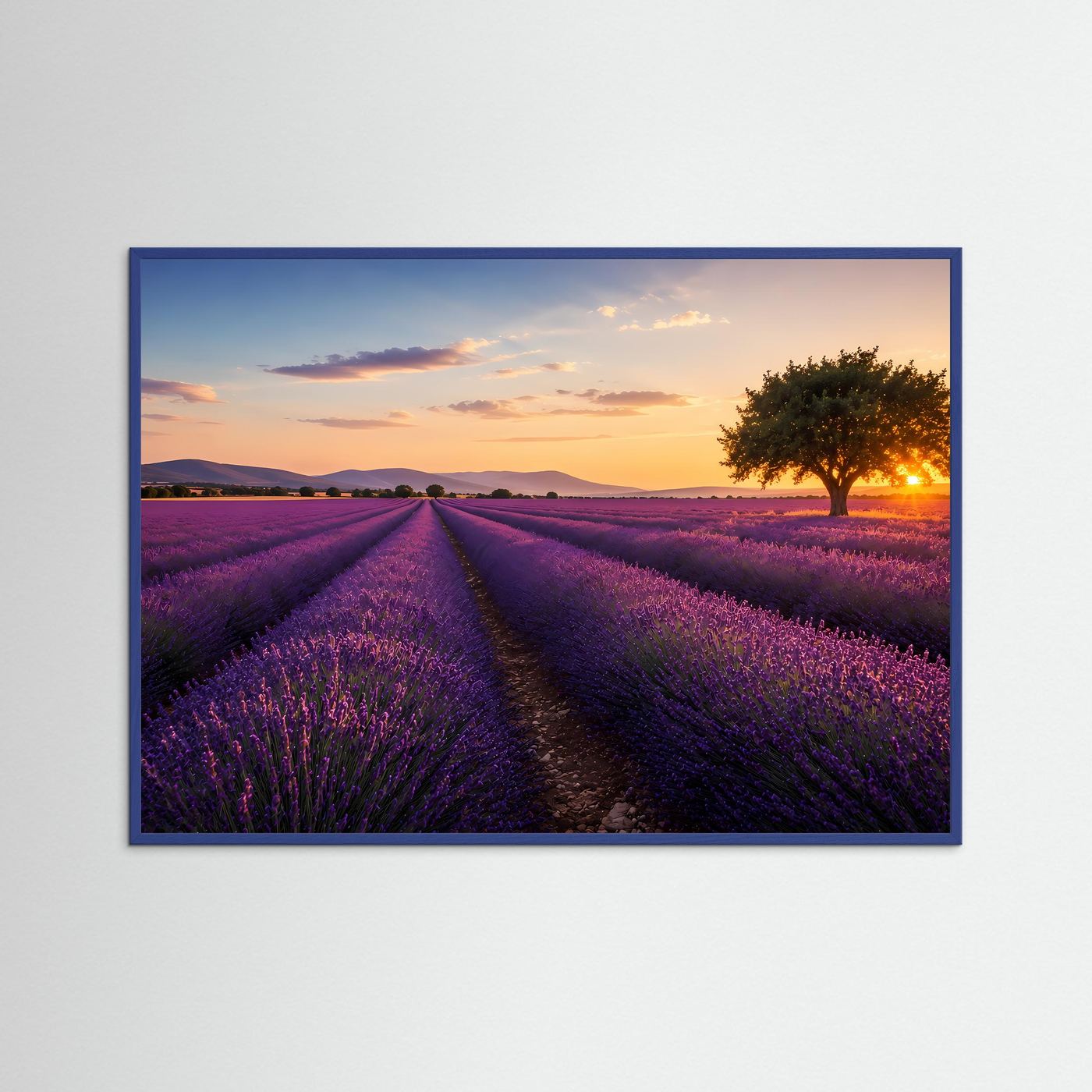Lavendelfeld bei Sonnenuntergang | Provence Landschaft Wandkunst