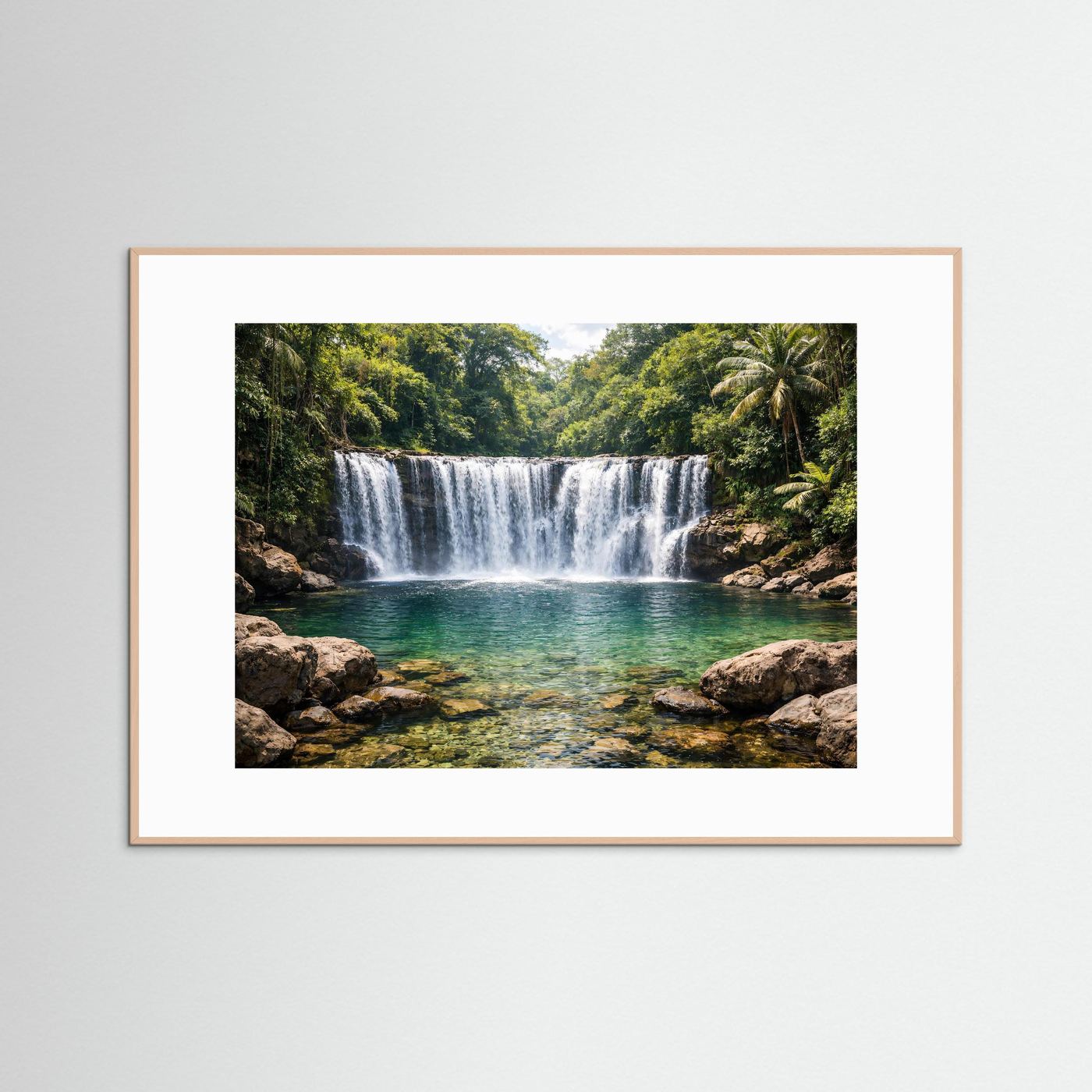 Tropischer Dschungel-Wasserfall im Paradies | Natur & Urwald Poster Querformat