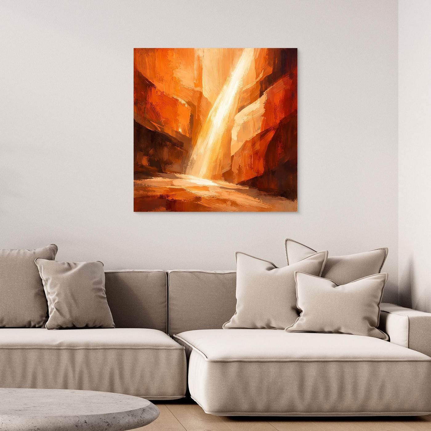 Leinwand Magischer Lichtstrahl im Canyon | Abstraktes Felsen Wandbild