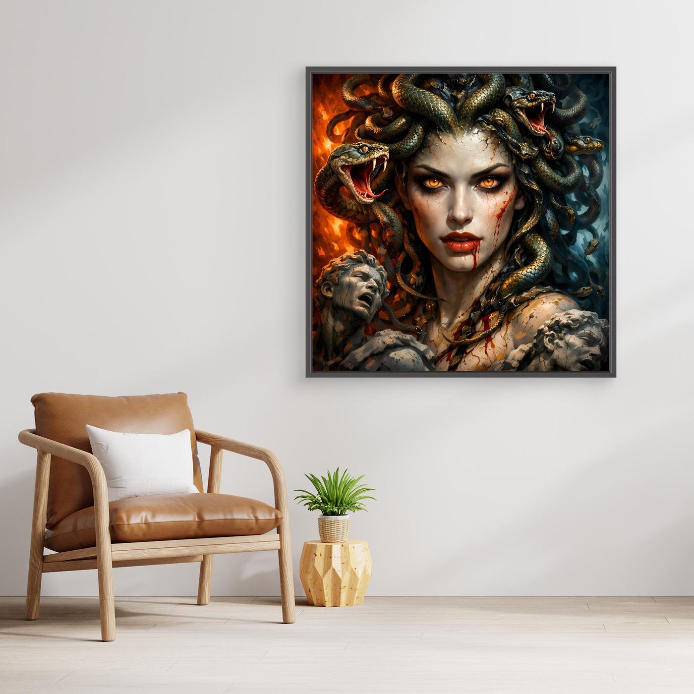 Leinwand Mythische Medusa mit Schlangenhaar | Griechische Mythologie Wandbild