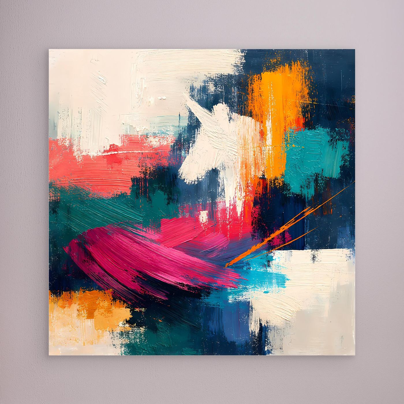 Leinwand Mystisches Einhorn im Farbenmeer | Abstraktes Fantasy Wandbild