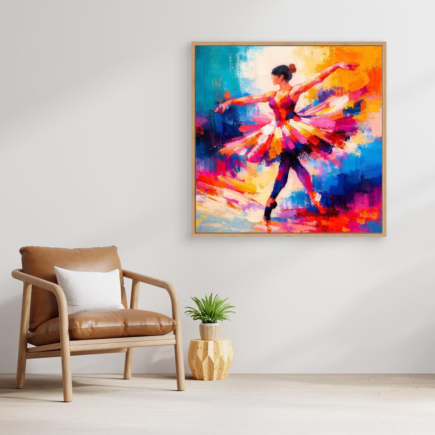 Leinwand Elegante Ballerina beim Tanz | Abstraktes Ballett & Musik Wandbild