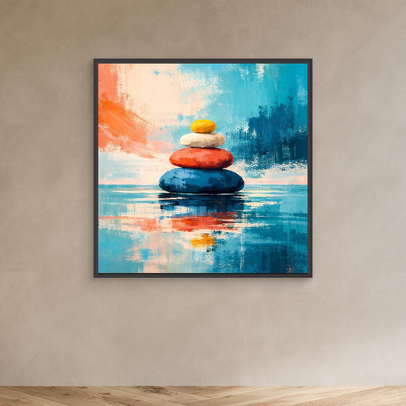 Leinwandbild Gestapelte Zen-Steine | Abstraktes Meditationsbild