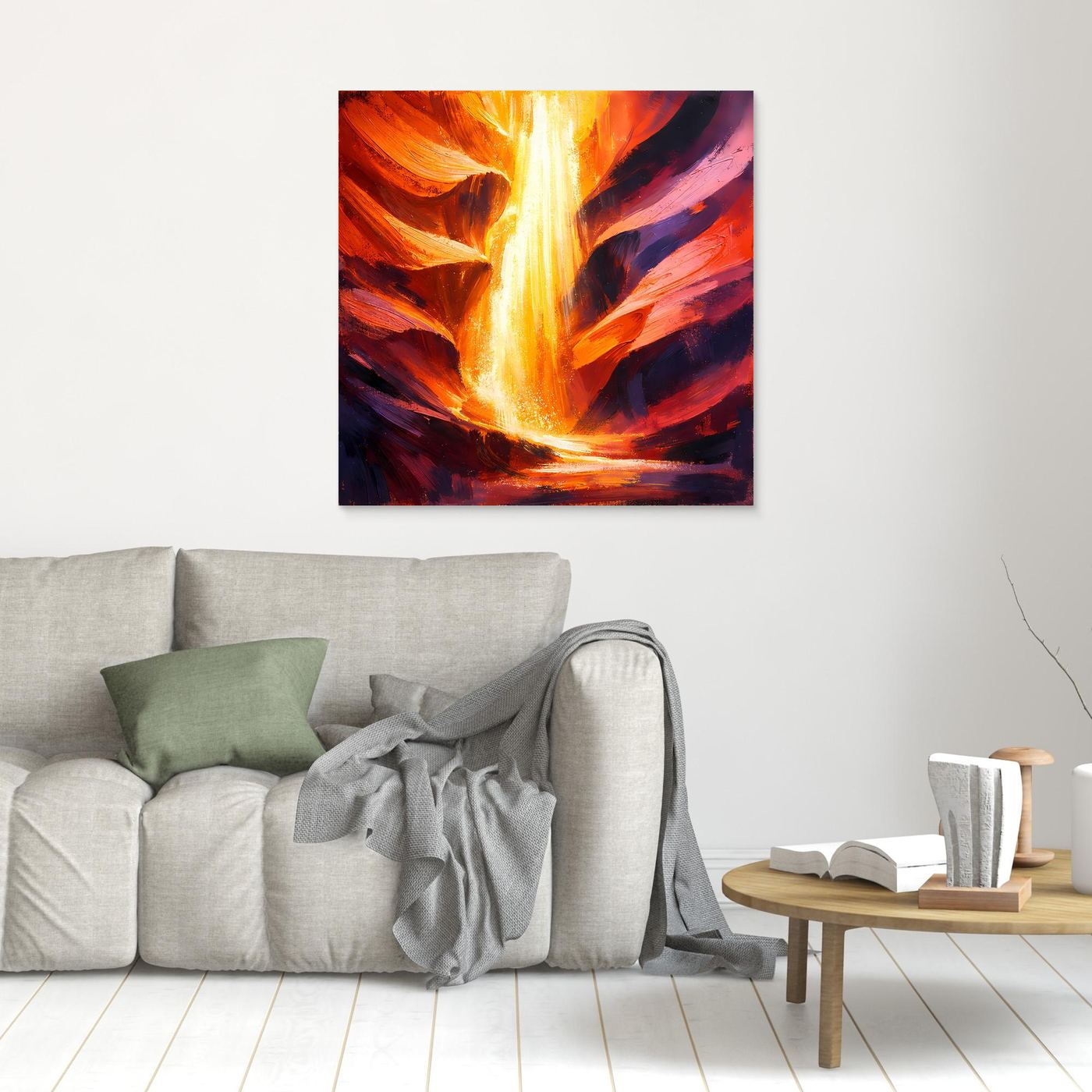Leinwand Abstraktes Antelope Canyon Lichtspiel | Majestätisches Felsenschlucht Wandbild