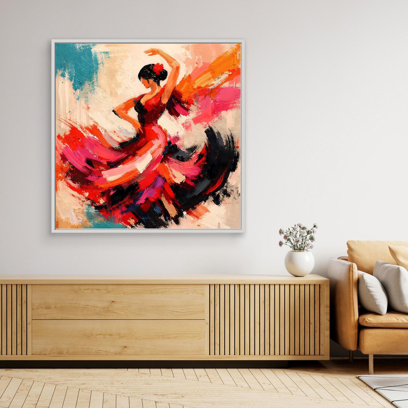 Premium Leinwand Flamenco Tänzerin Abstrakt | Modernes Kunst Poster Spanische Wanddeko