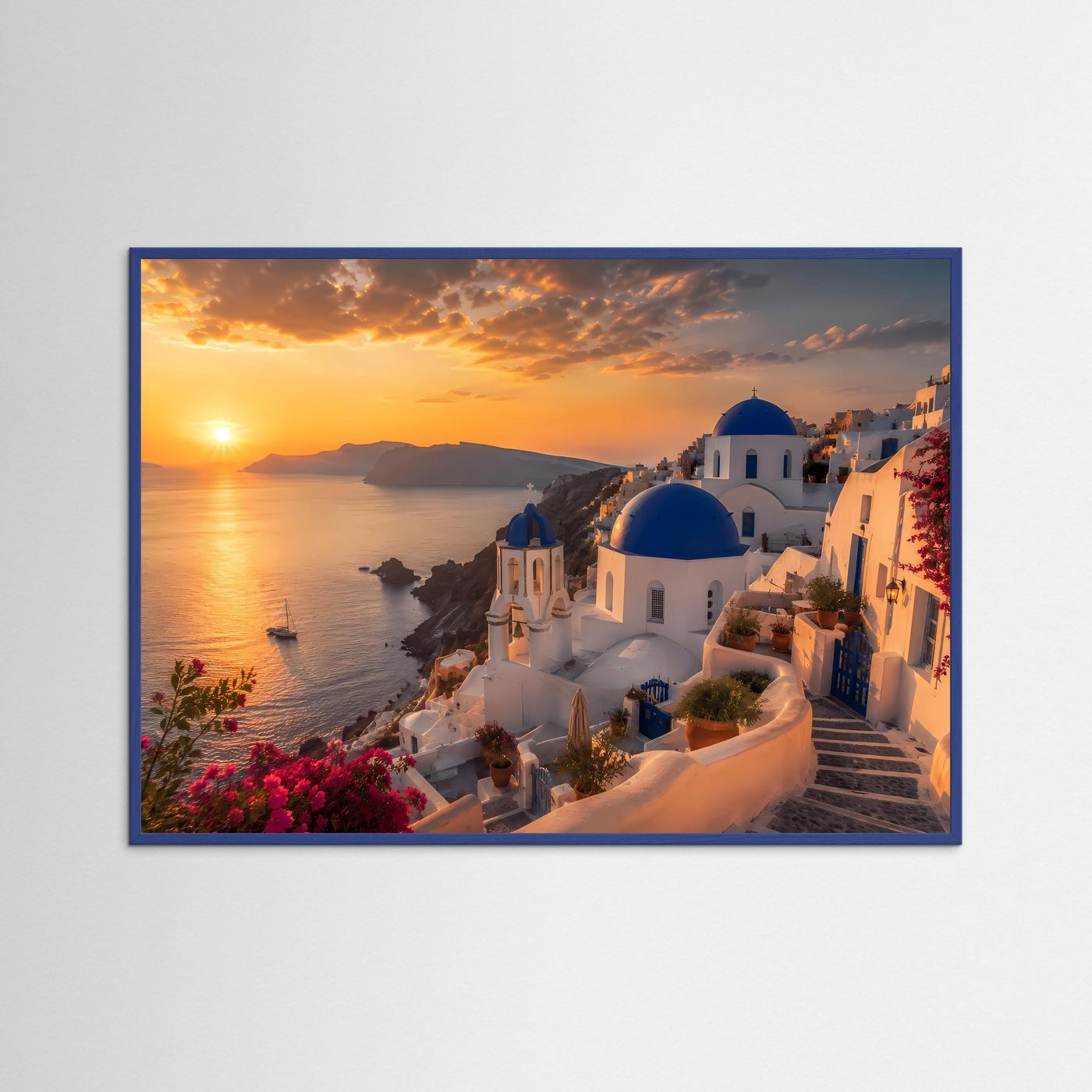 Griechischer Traum auf Santorini | Sonnenuntergang & Architektur Poster