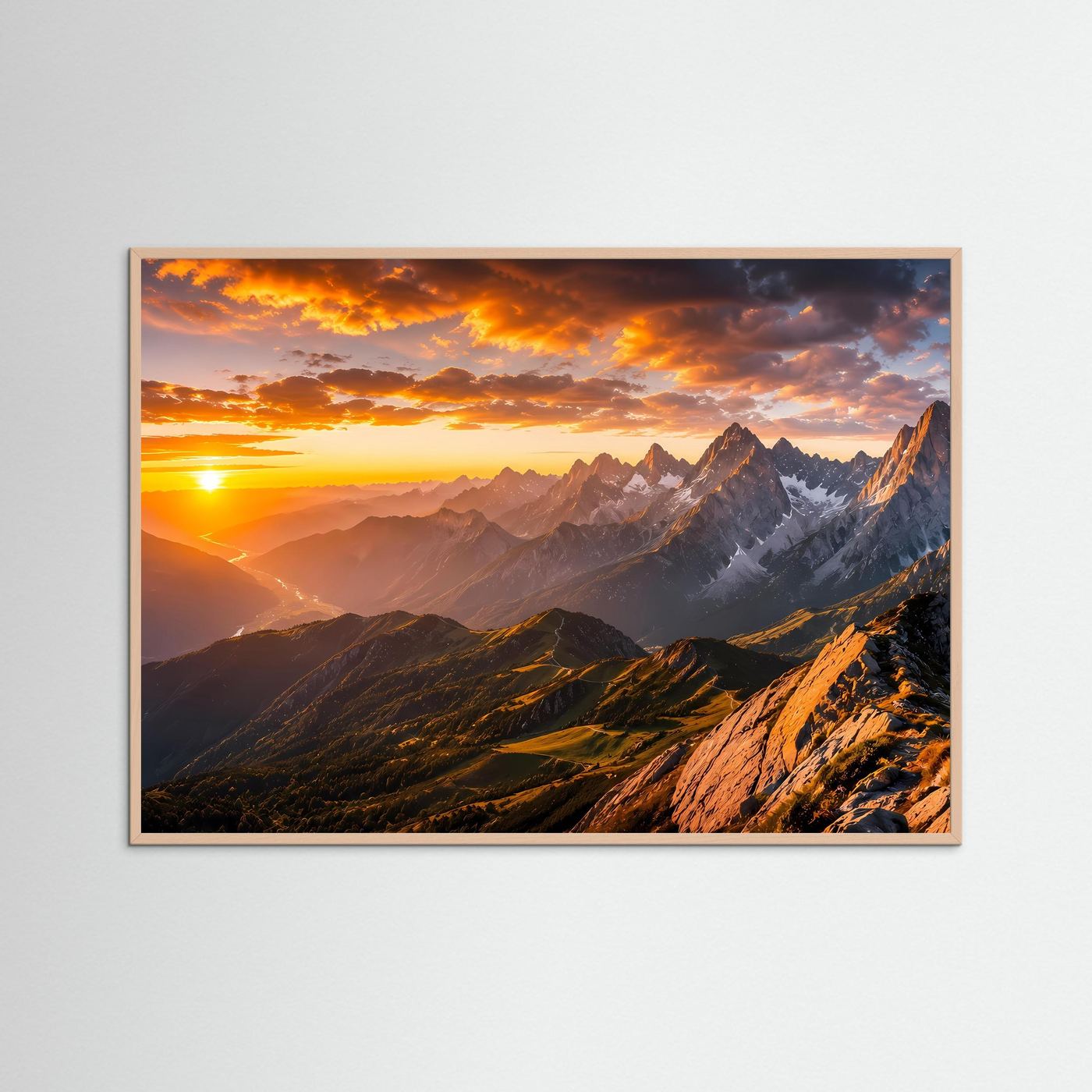 Majestätische Alpen im Abendlicht | Panorama Berg & Natur Poster Querformat