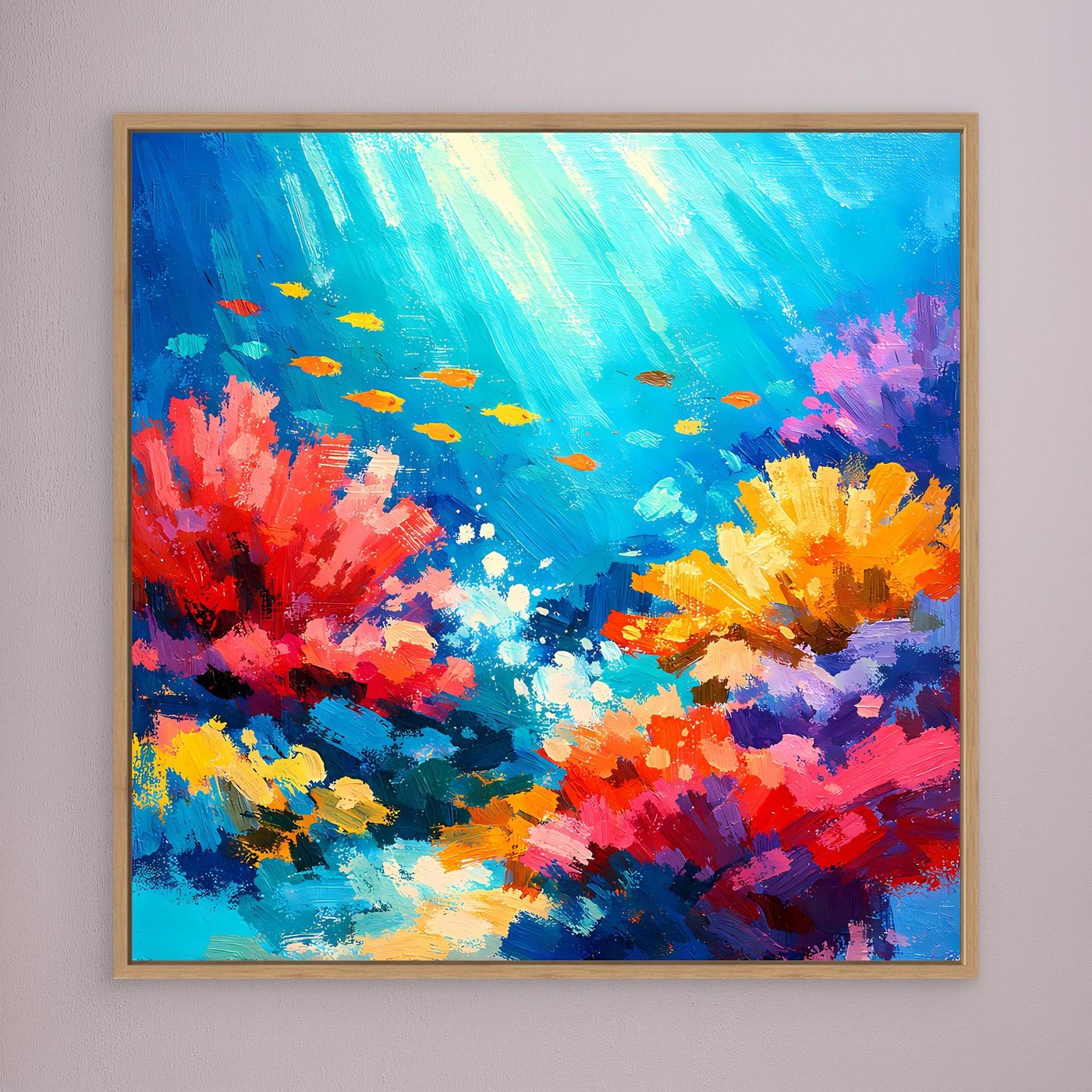 Leinwand Abstraktes Korallenriff Unterwasser | Modernes Ozean Wandbild Bunt