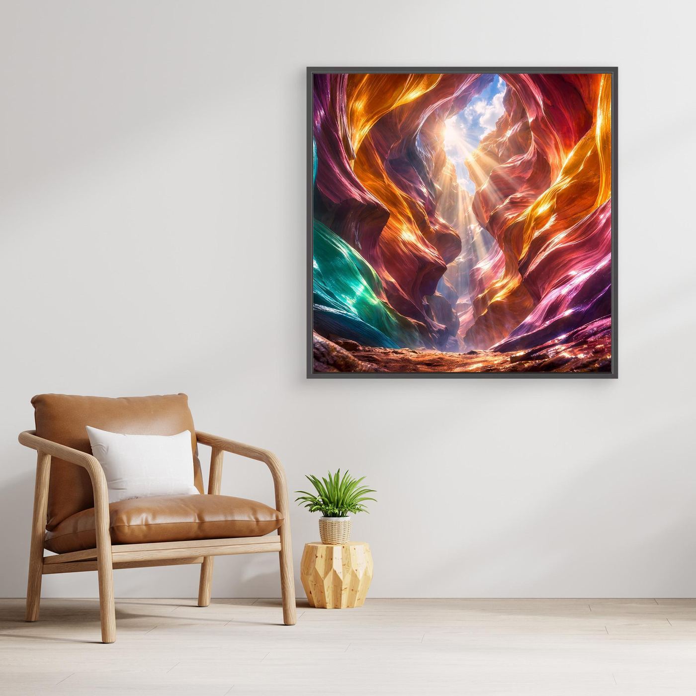 Leinwandbild Magischer Antelope Canyon | Abstraktes Felsenschauspiel Wandbild auf echtem Holzkeilrahmen