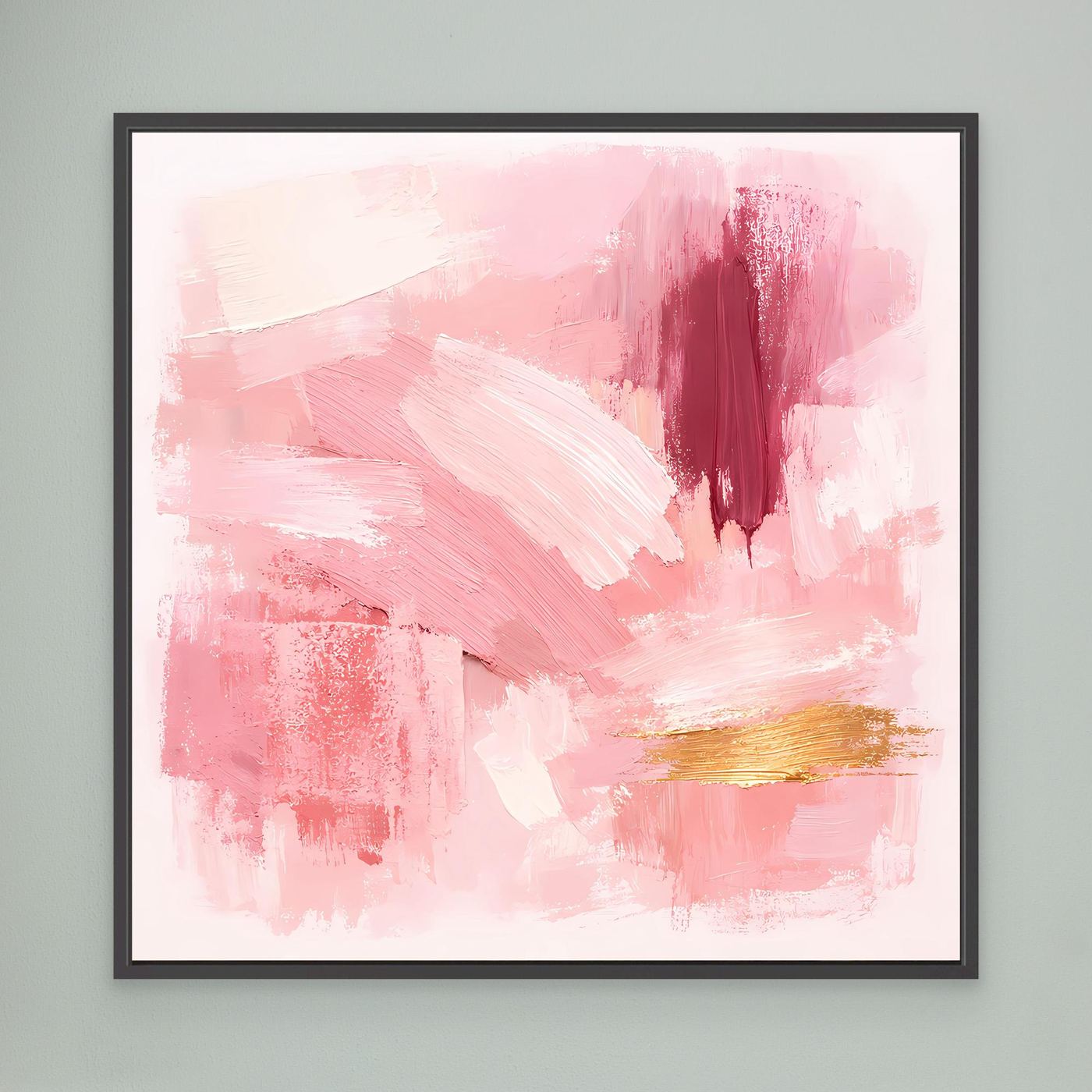 Leinwand Abstraktes Gemälde in Rosa und Gold | Modernes Elegantes Wandbild Pastell