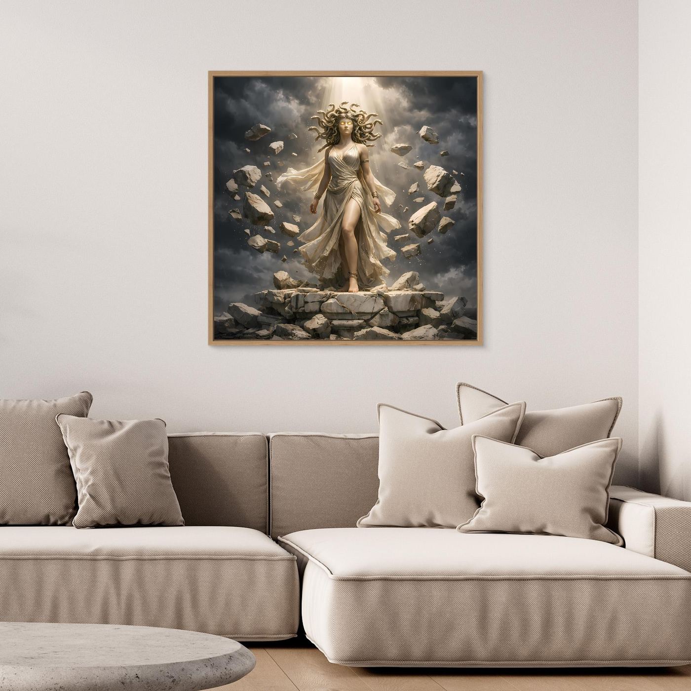 Premium Leinwand Medusa Gorgone Mythologie | Modernes Kunst Poster Fantasy Wandbild antik