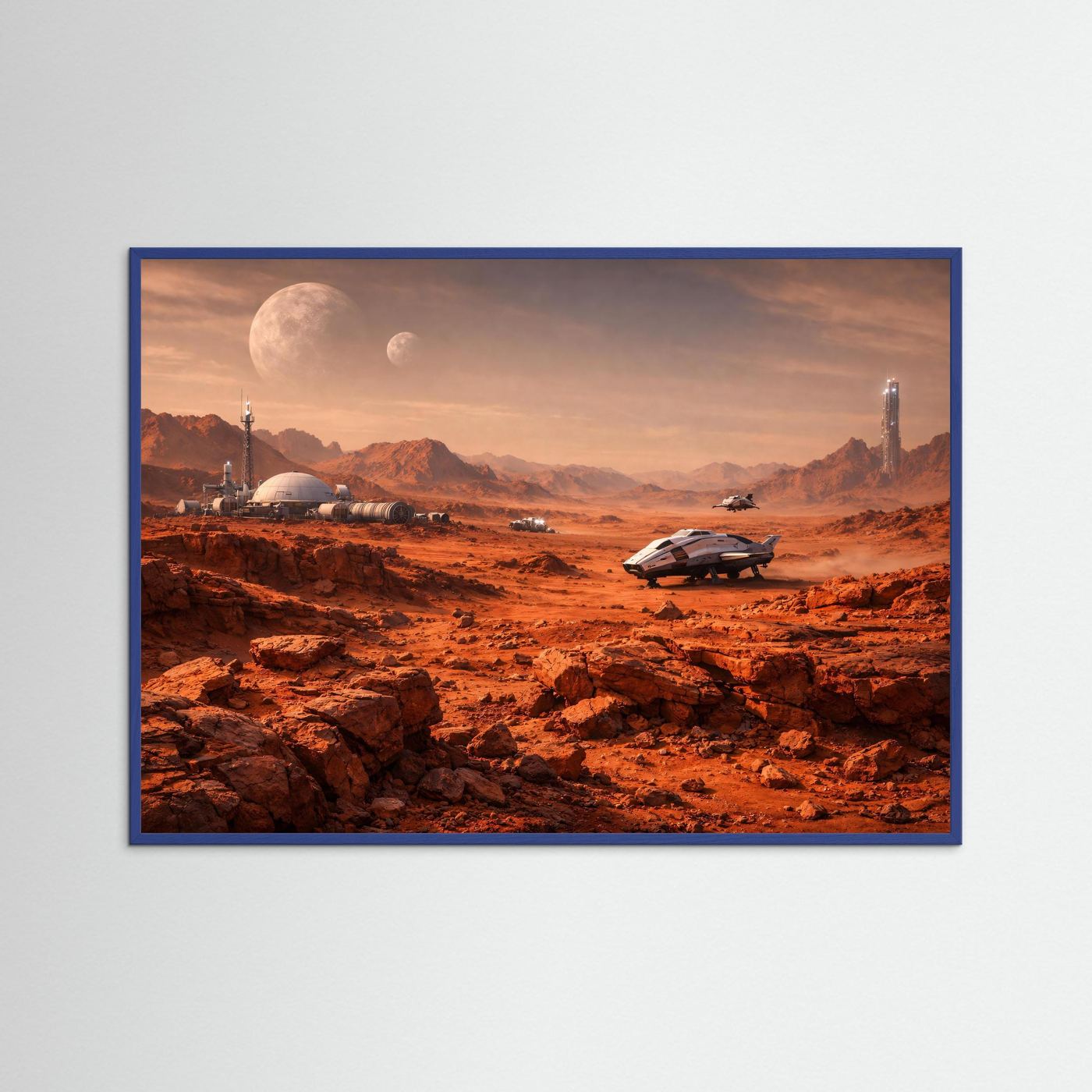Kolonie auf dem roten Planeten | Sci-Fi Space Poster Querformat