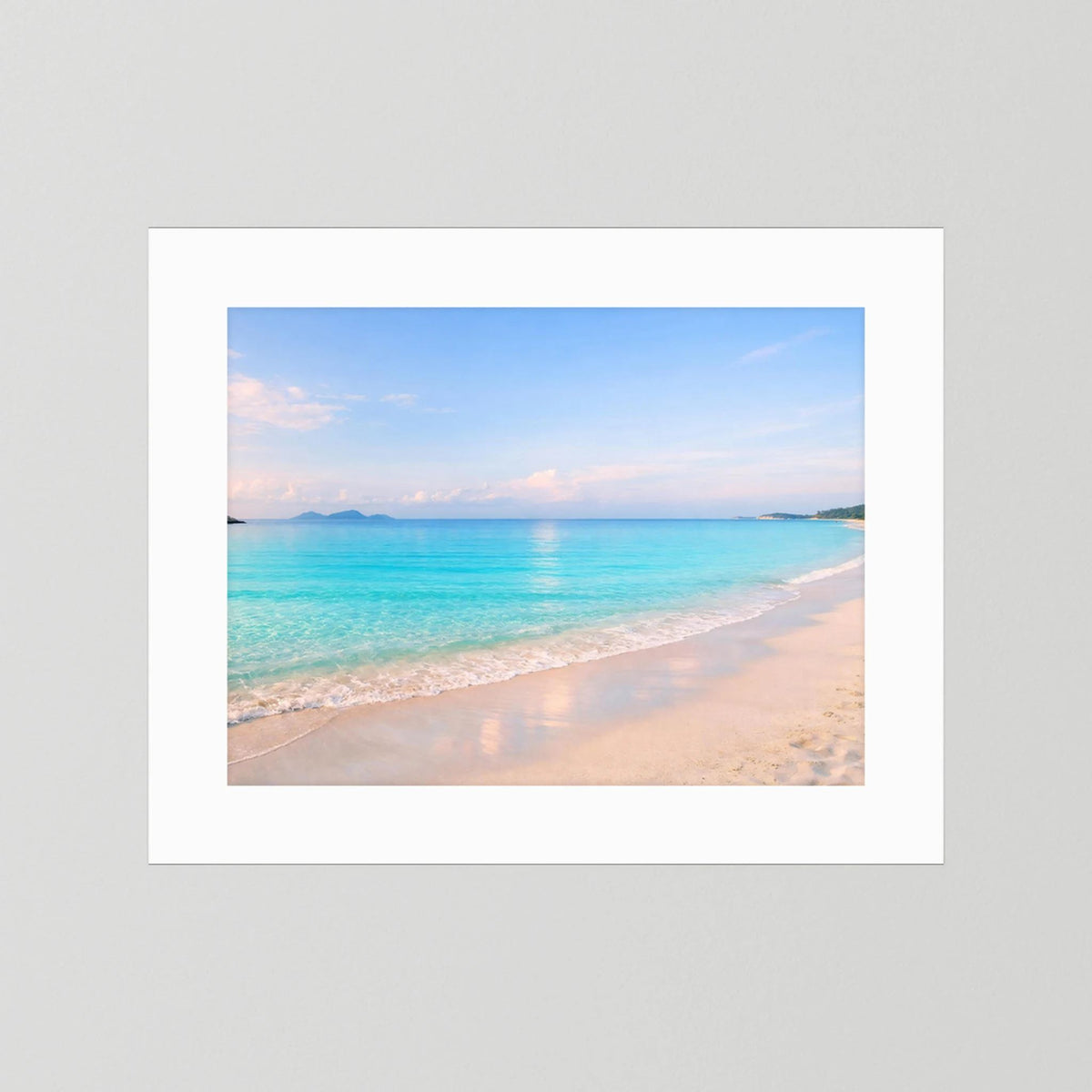 Strand-Wandbild mit weißem Passepartout