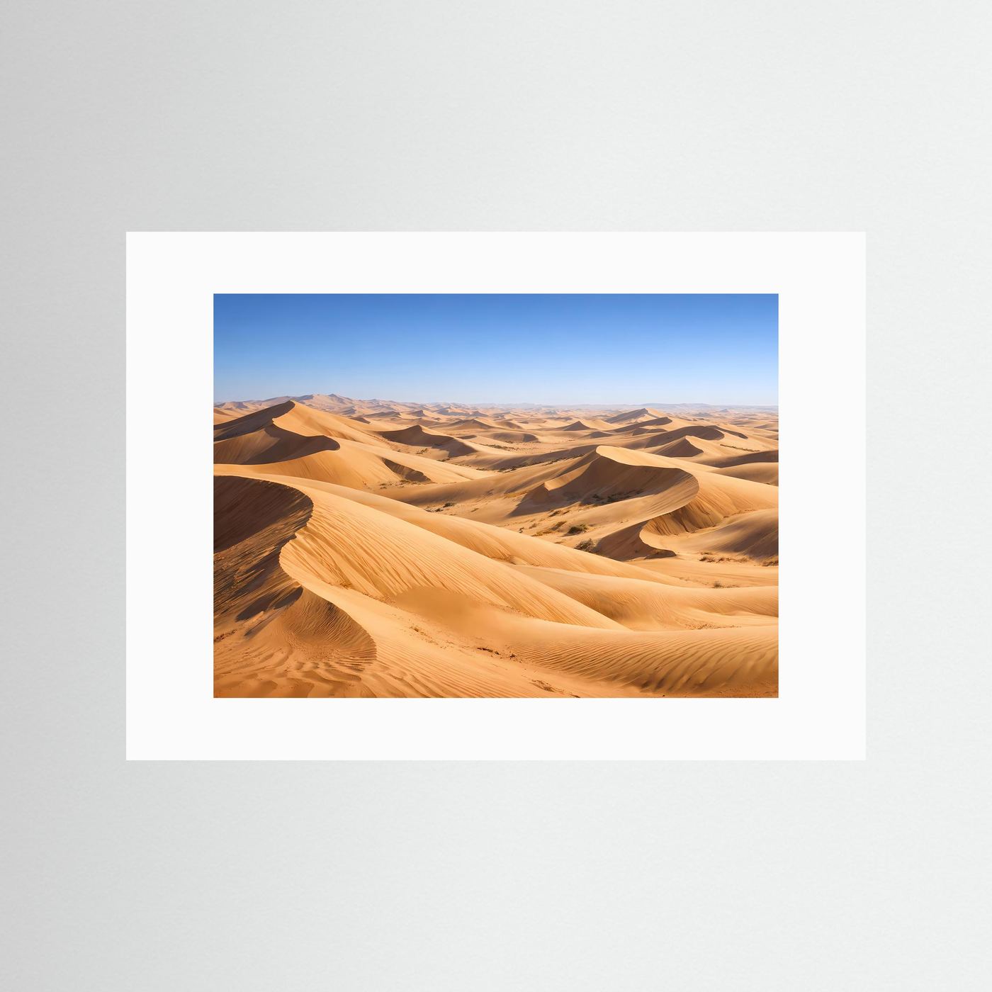 Faszination Wüste in Gold | Panorama Sanddünen & Horizont Poster Querformat