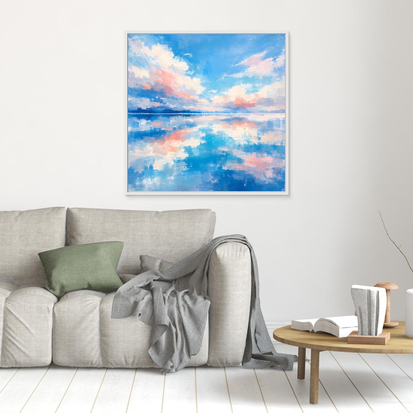 Leinwand Abstrakte Meereslandschaft mit Wolken | Modernes Wandbild auf Keilrahmen