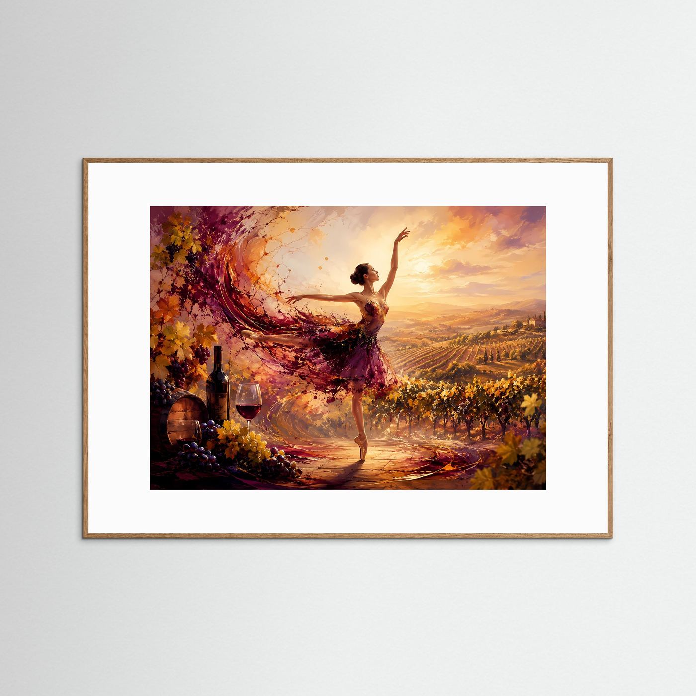 Ballerina im Weinberg | Elegantes Tanz Poster mit Toskana & Weinromantik