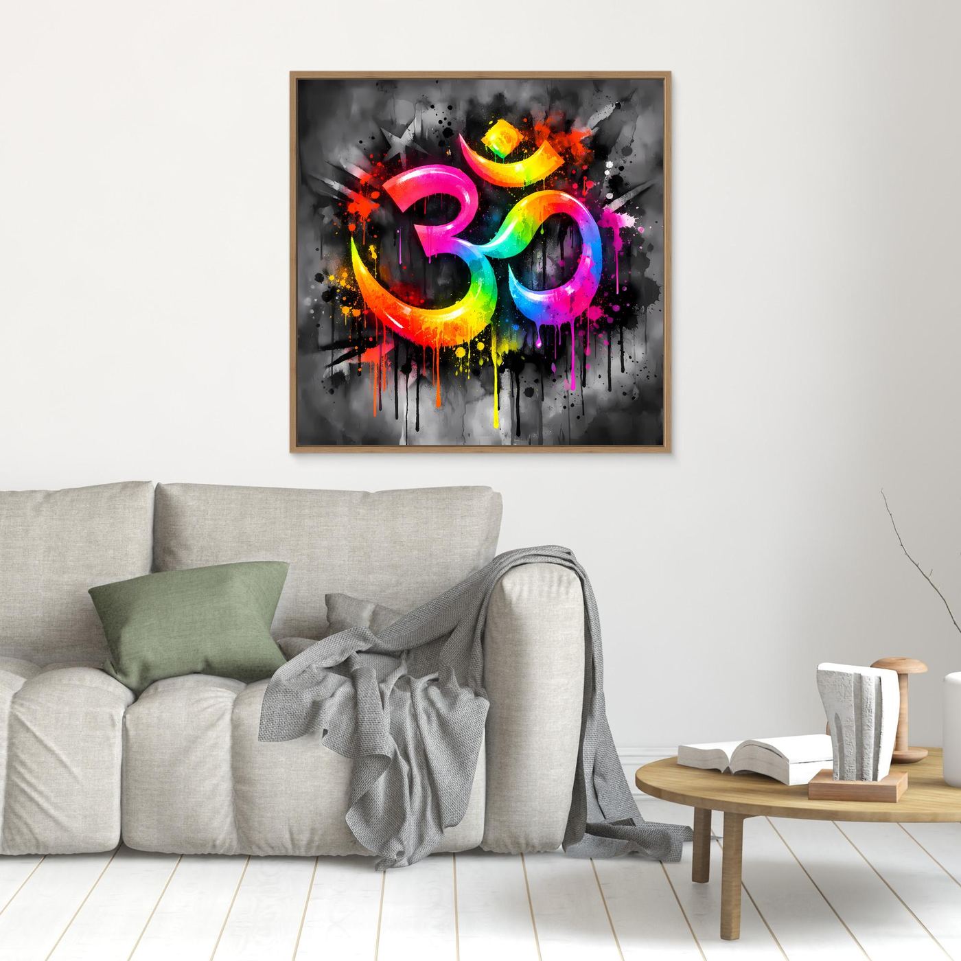 Leinwandbild Spirituelles Om-Symbol | Abstraktes Yoga & Meditation Wandbild auf Keilrahmen