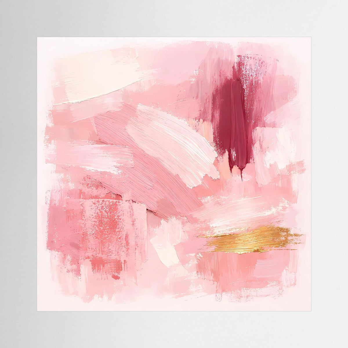 Leinwand Abstraktes Gemälde in Rosa und Gold | Modernes Elegantes Wandbild Pastell