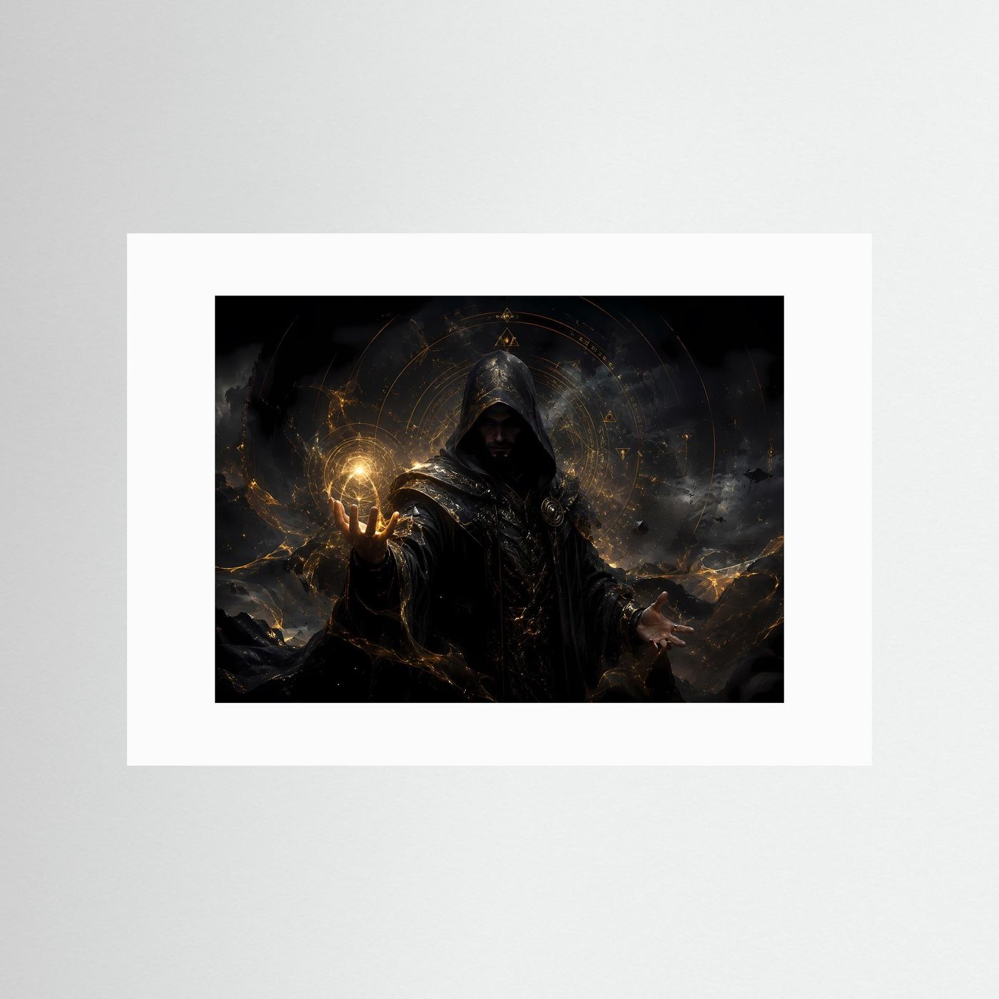 Magie der Schatten & Licht | Episches Fantasy Zauberer Poster im Dark Fantasy Stil