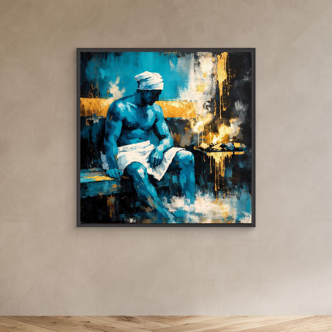 Leinwand Entspannung in der Sauna | Modernes Abstraktes Wellness Wandbild