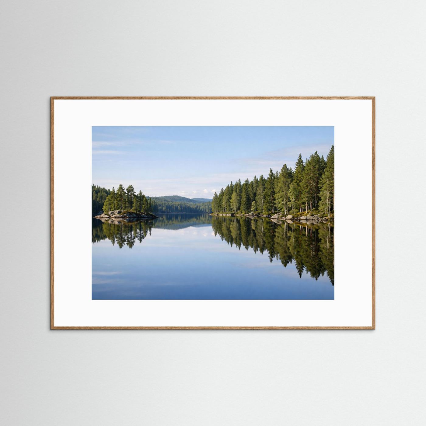 Idyllischer Waldsee in Skandinavien | Panorama See & Natur Poster Querformat