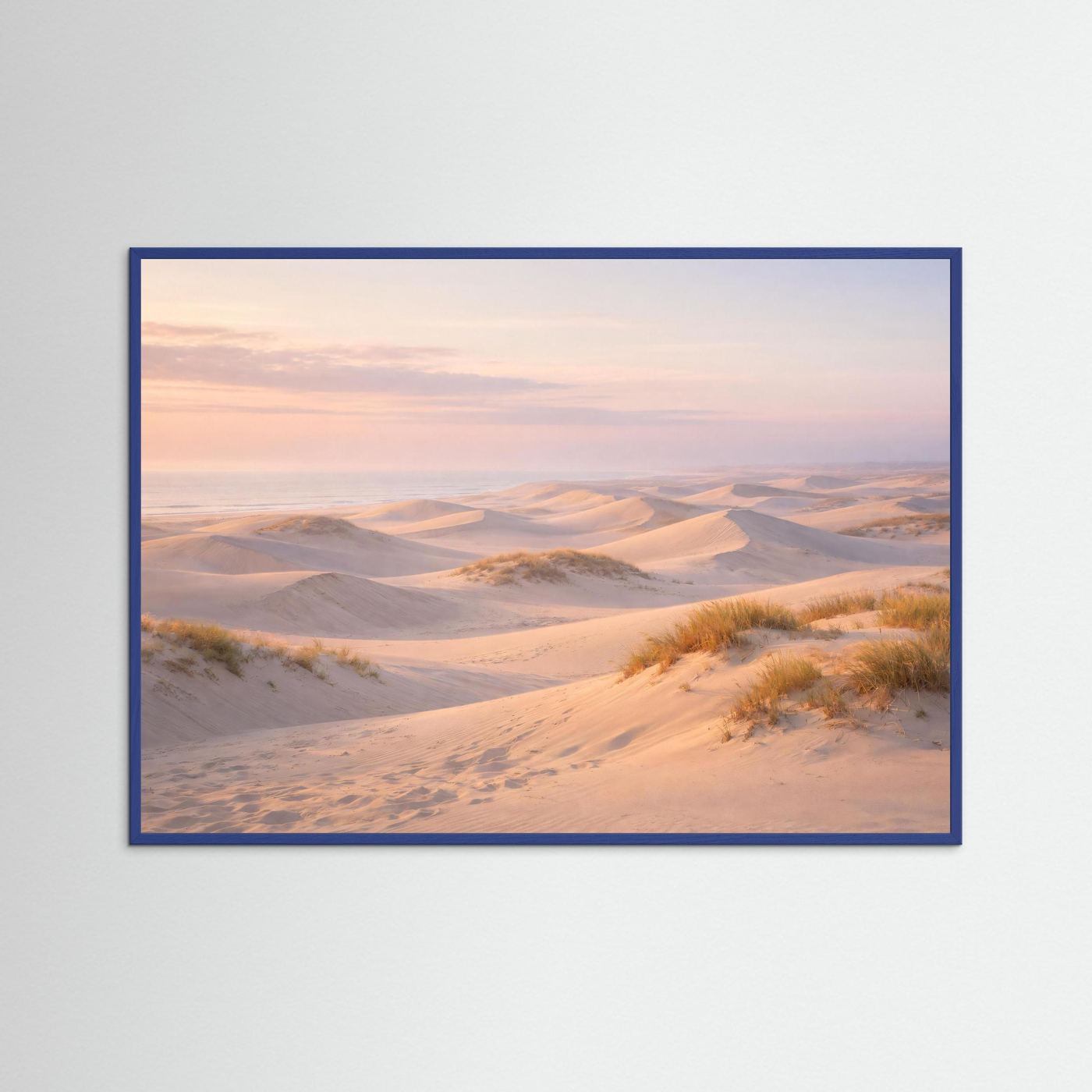 Sanfte Dünenlandschaft am Meer im Abendlicht | Panorama Dünen & Strand Poster Querformat