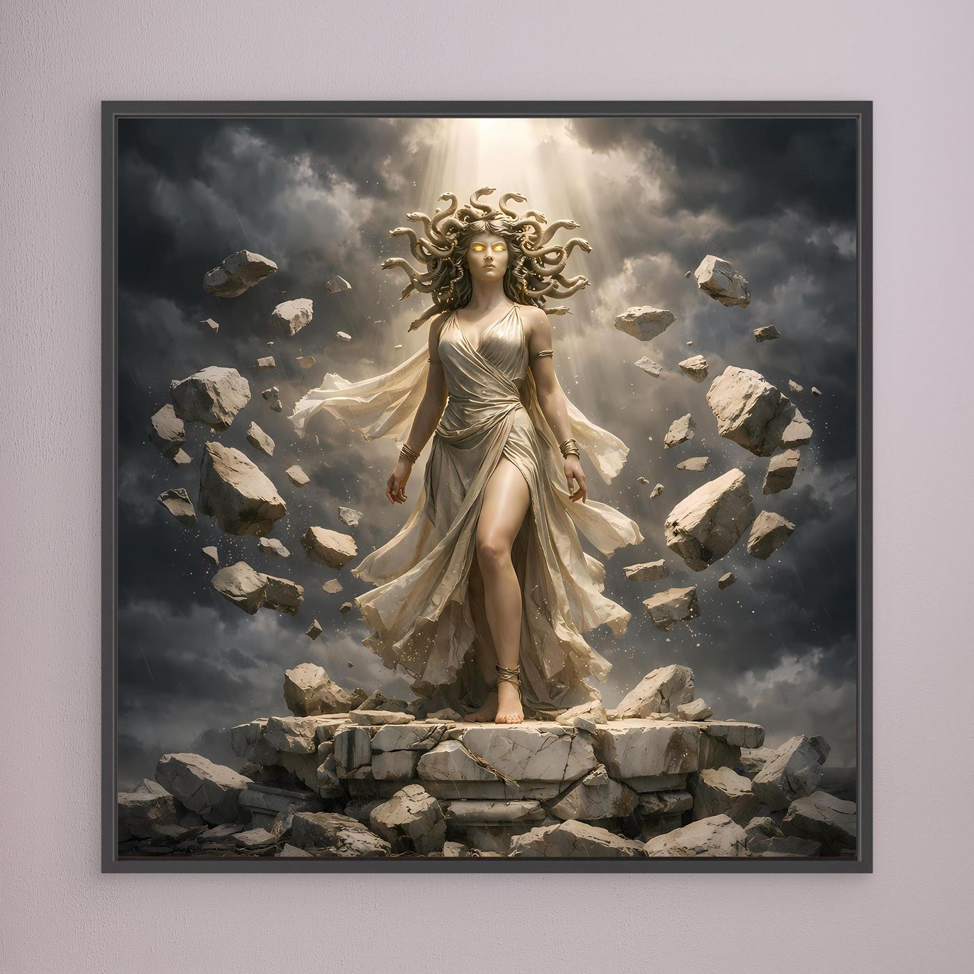 Premium Leinwand Medusa Gorgone Mythologie | Modernes Kunst Poster Fantasy Wandbild antik