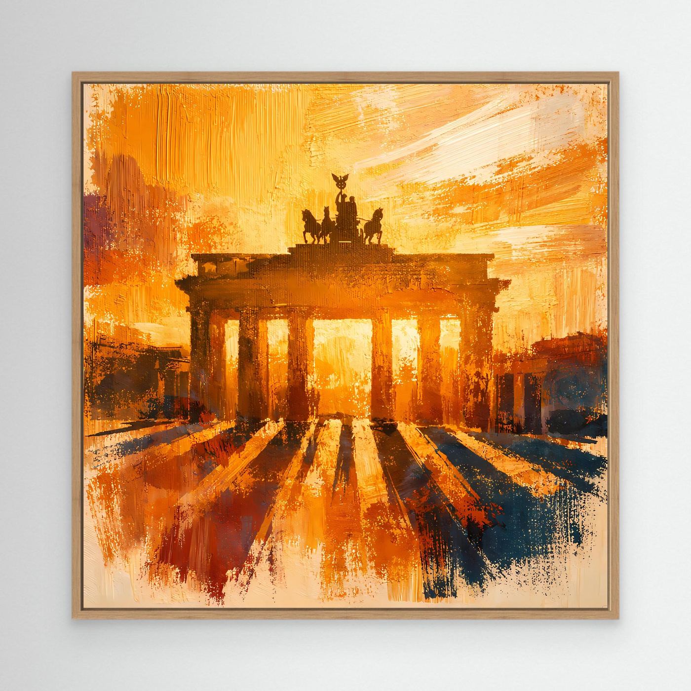 Leinwand Brandenburger Tor Goldene Abendstimmung | Abstraktes Berlin Wandbild