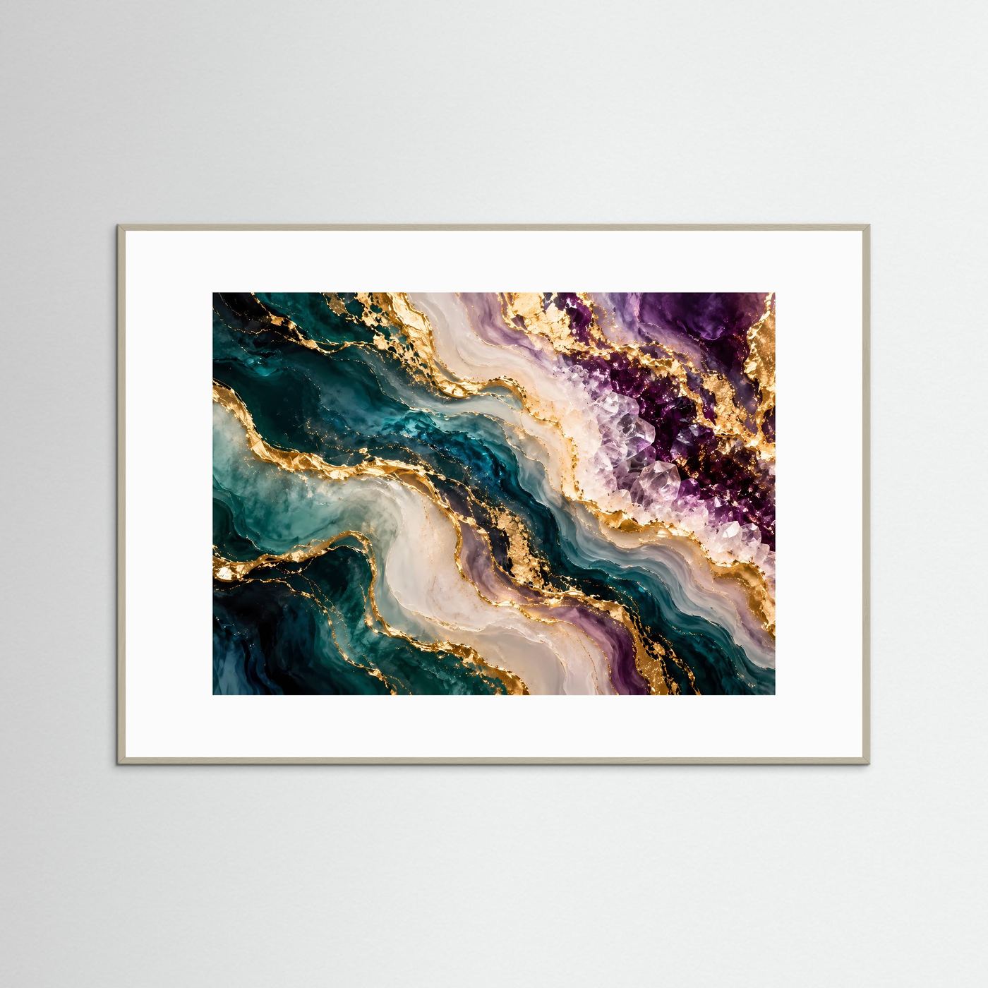 Abstrakte Geode Poster | Edelstein Wandkunst Gold | Luxuriöse Marmor Kunst | Moderne Kristall Wanddekoration