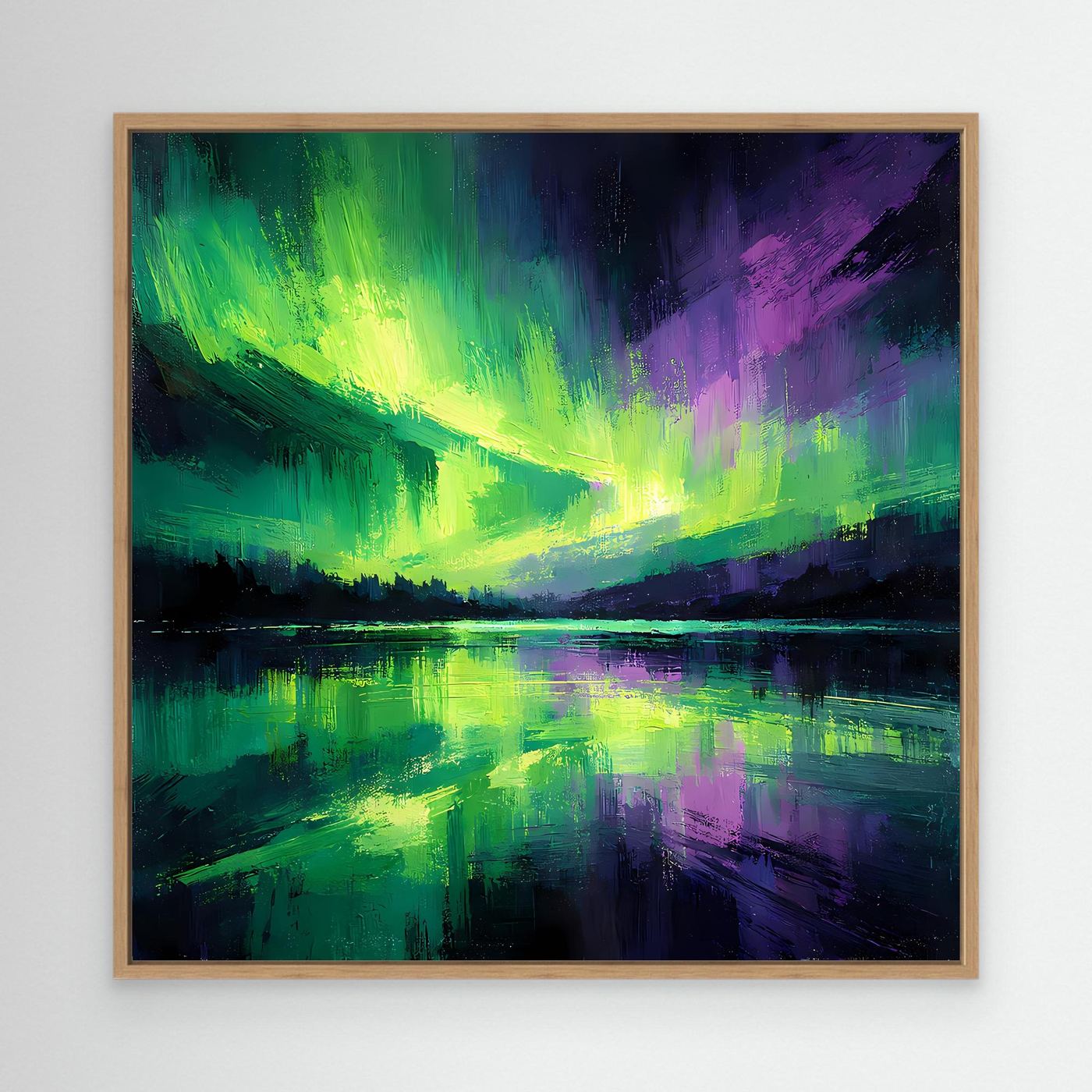 Leinwand Magisches Polarlicht | Abstraktes Nordlicht Natur Wandbild