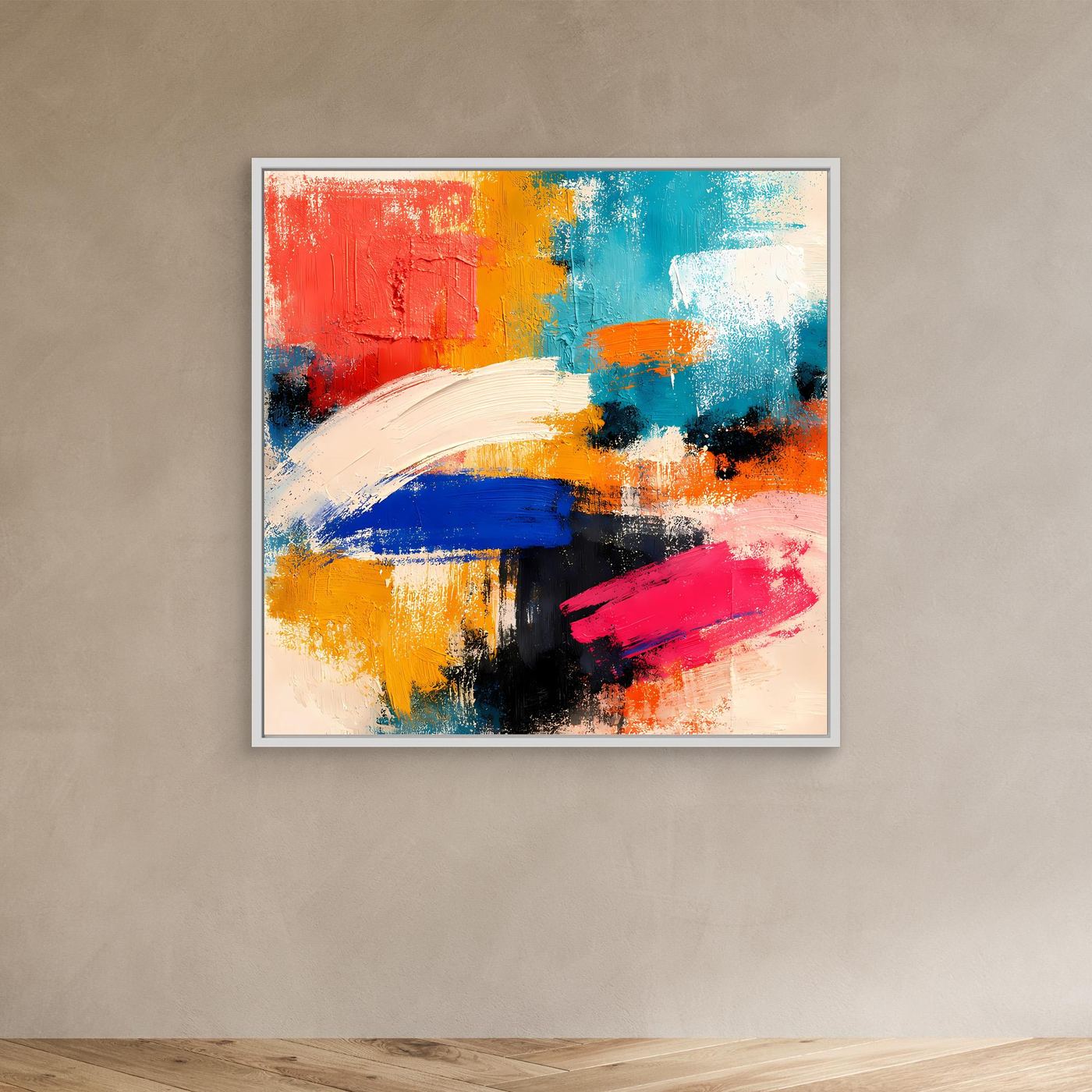 Leinwand Farbenfrohe Abstrakte Texturen | Modernes Color-Blocking Wandbild