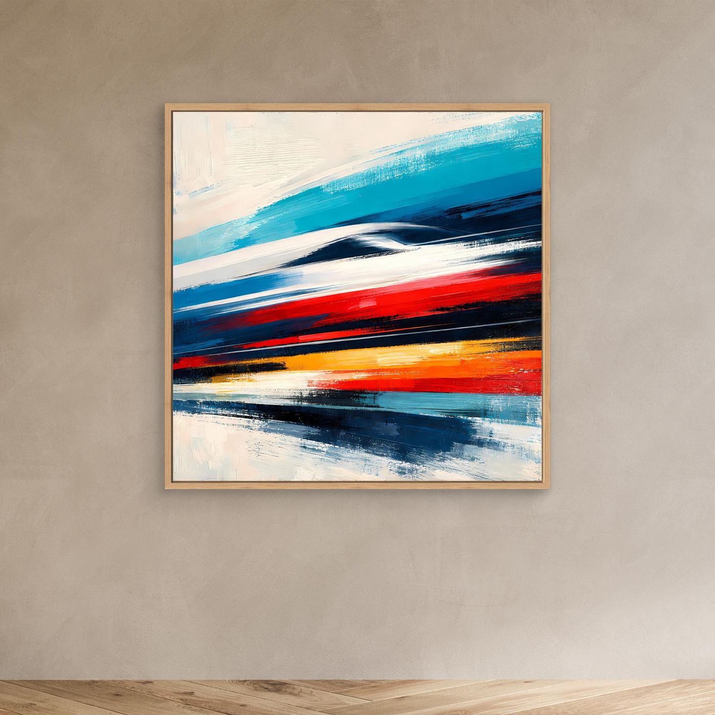 Leinwand Dynamischer Hochgeschwindigkeitszug | Abstraktes Wandbild auf echter Leinwand