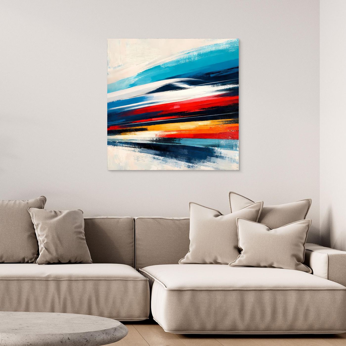 Leinwand Dynamischer Hochgeschwindigkeitszug | Abstraktes Wandbild auf echter Leinwand
