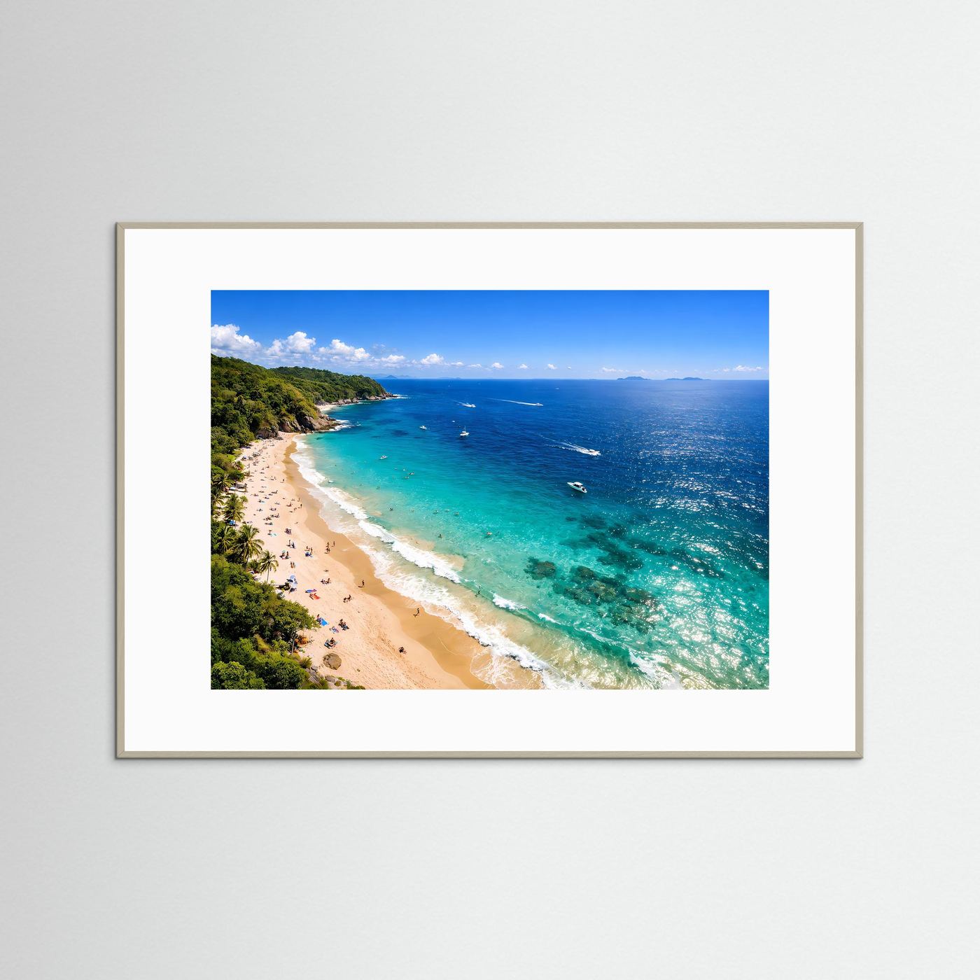 Tropischer Traumstrand im Sonnenlicht | Küste & Meer Panorama Poster Querformat