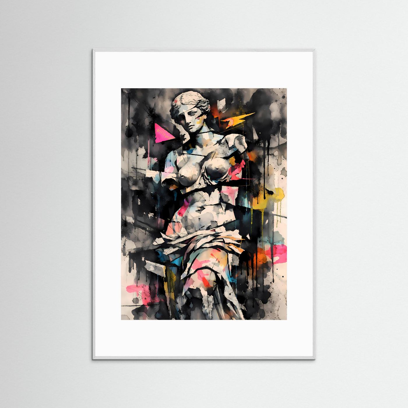 Die Dekonstruktion der Schönheit | Venus von Milo Poster in Graffiti-Optik & Pastellbunt | Abstraktes Kunstposter Hochformat
