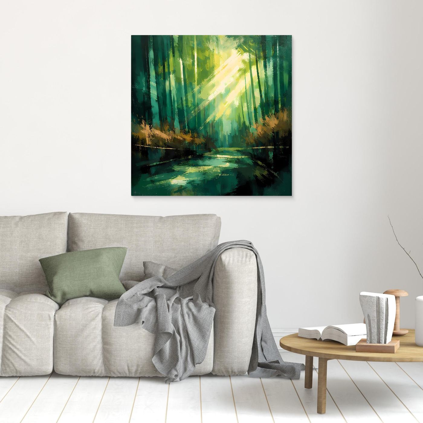 Leinwand Lichtdurchfluteter Zauberwald | Abstraktes Natur Wandbild