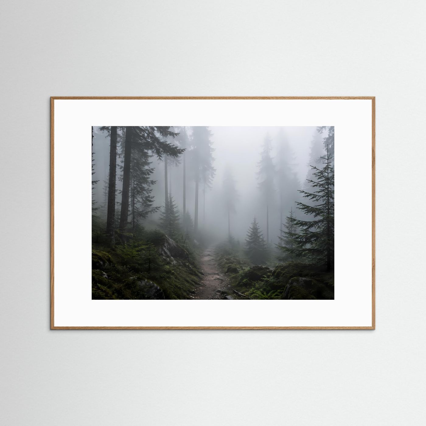 Mystischer Nebelwald | Atmosphärische Waldlandschaft Wandkunst