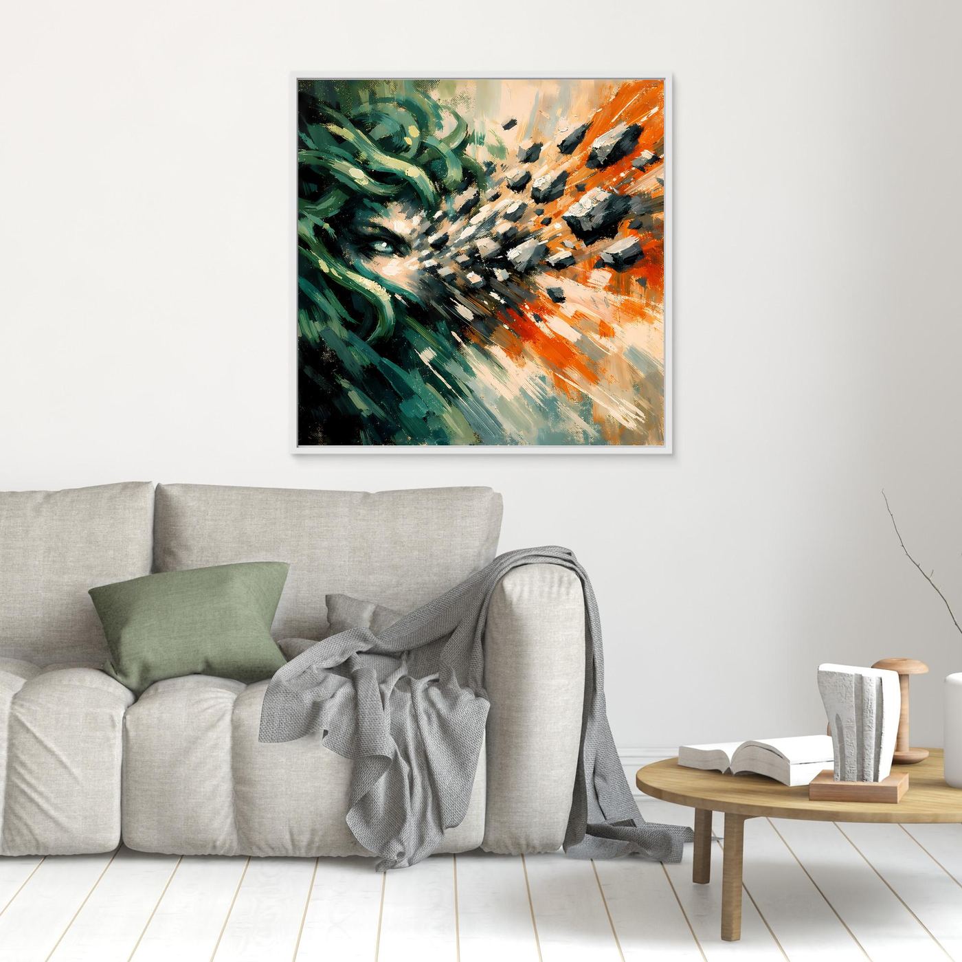 Leinwand Medusa Steinblick | Abstraktes Mythologie Fantasy Wandbild