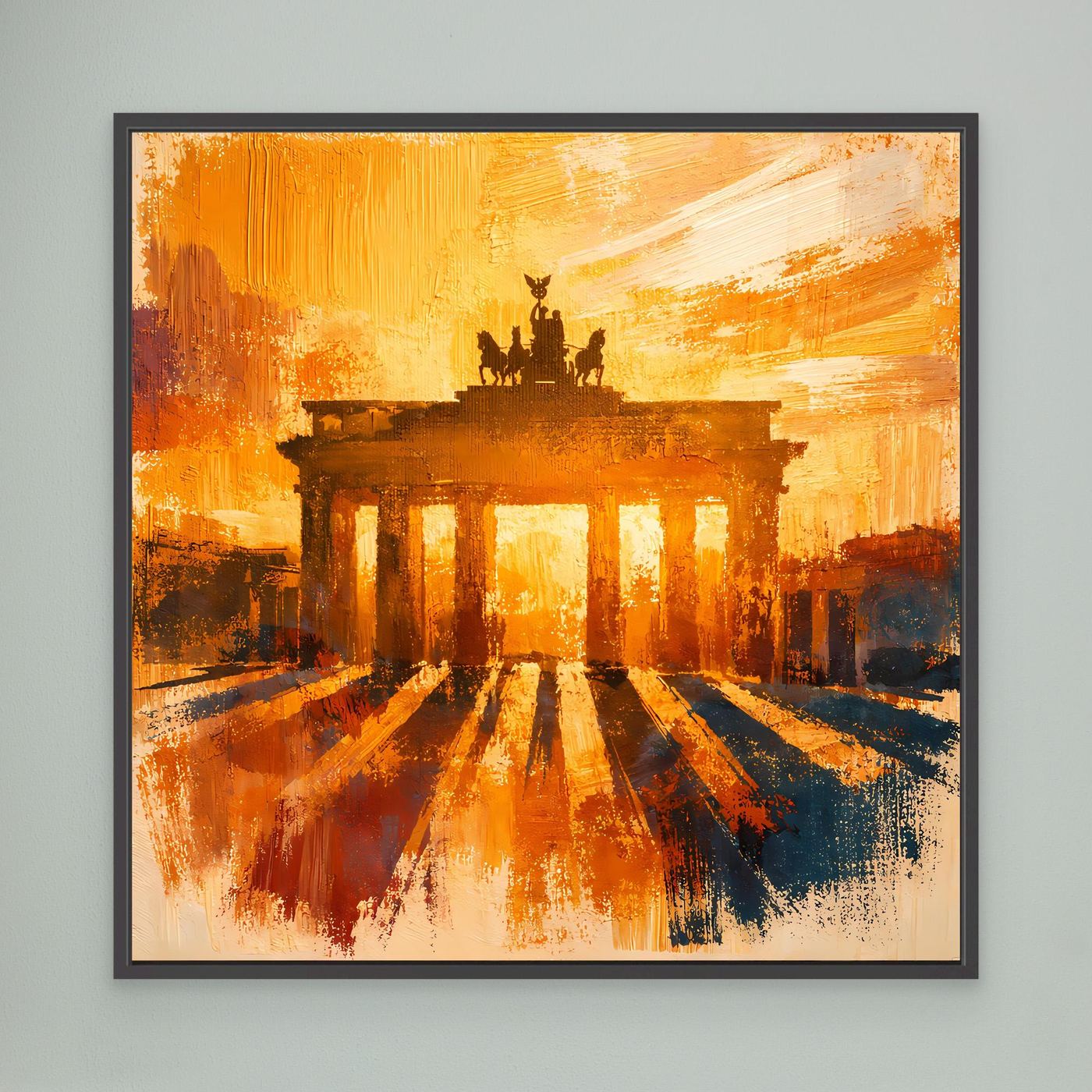 Leinwand Brandenburger Tor Goldene Abendstimmung | Abstraktes Berlin Wandbild