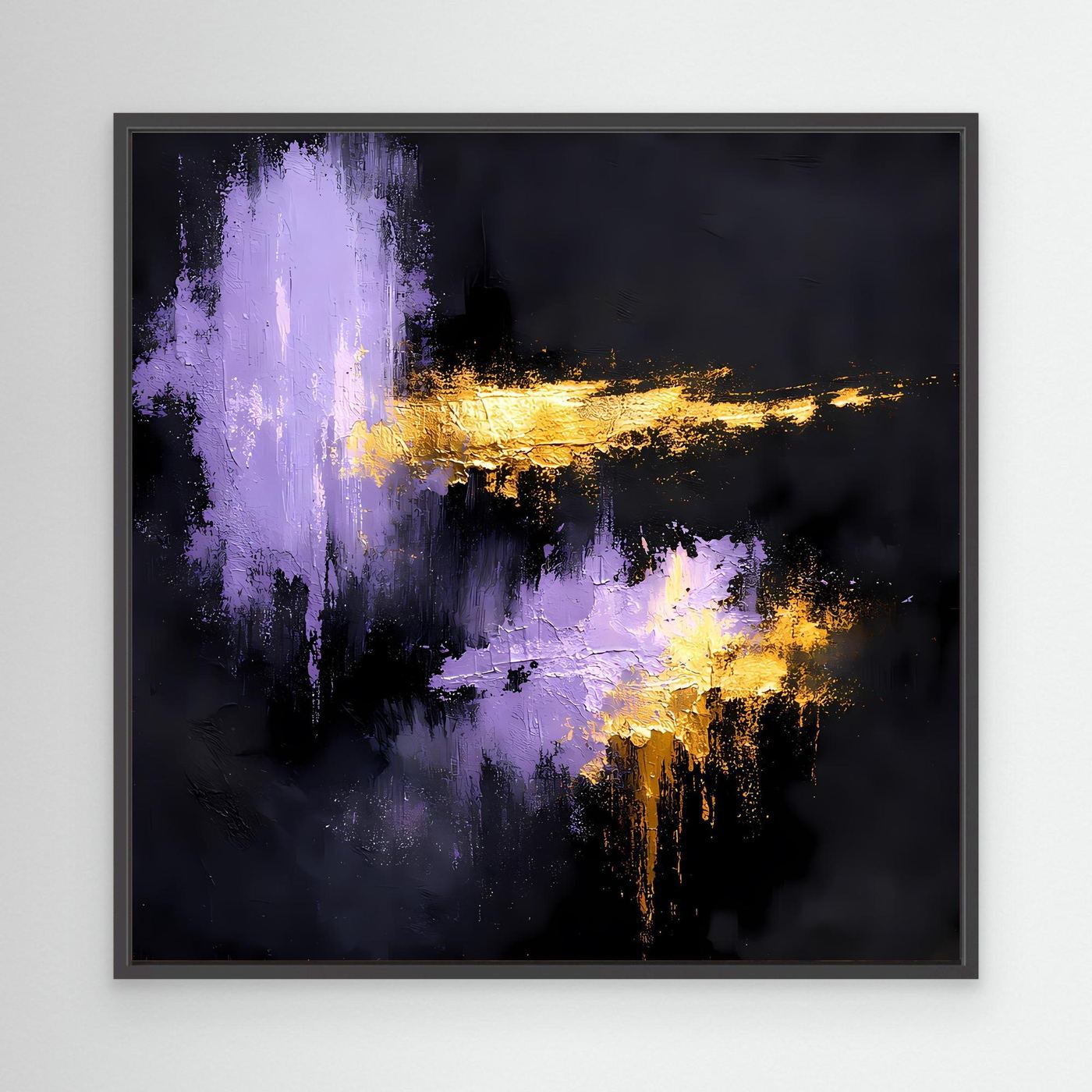 Leinwand Elegante Lila Nuancen und Gold | Modernes Abstraktes Expressionismus Wandbild