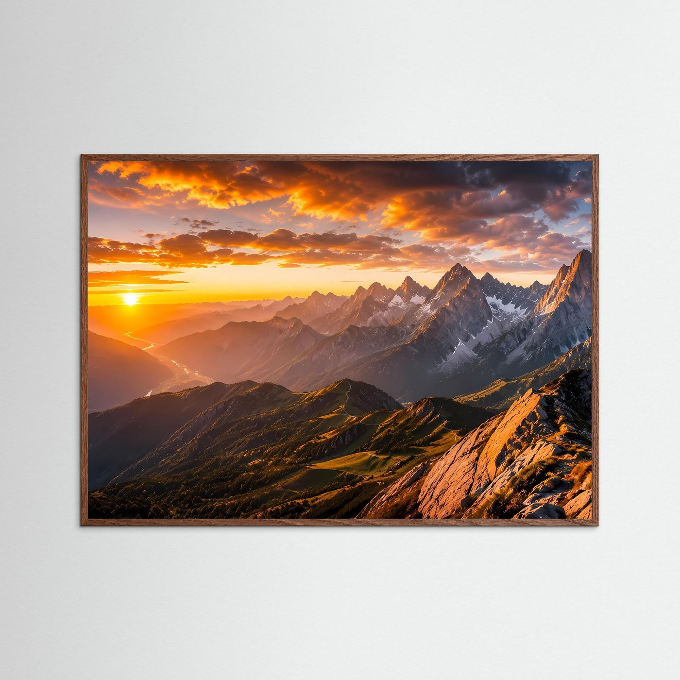 Majestätische Alpen im Abendlicht | Panorama Berg & Natur Poster Querformat