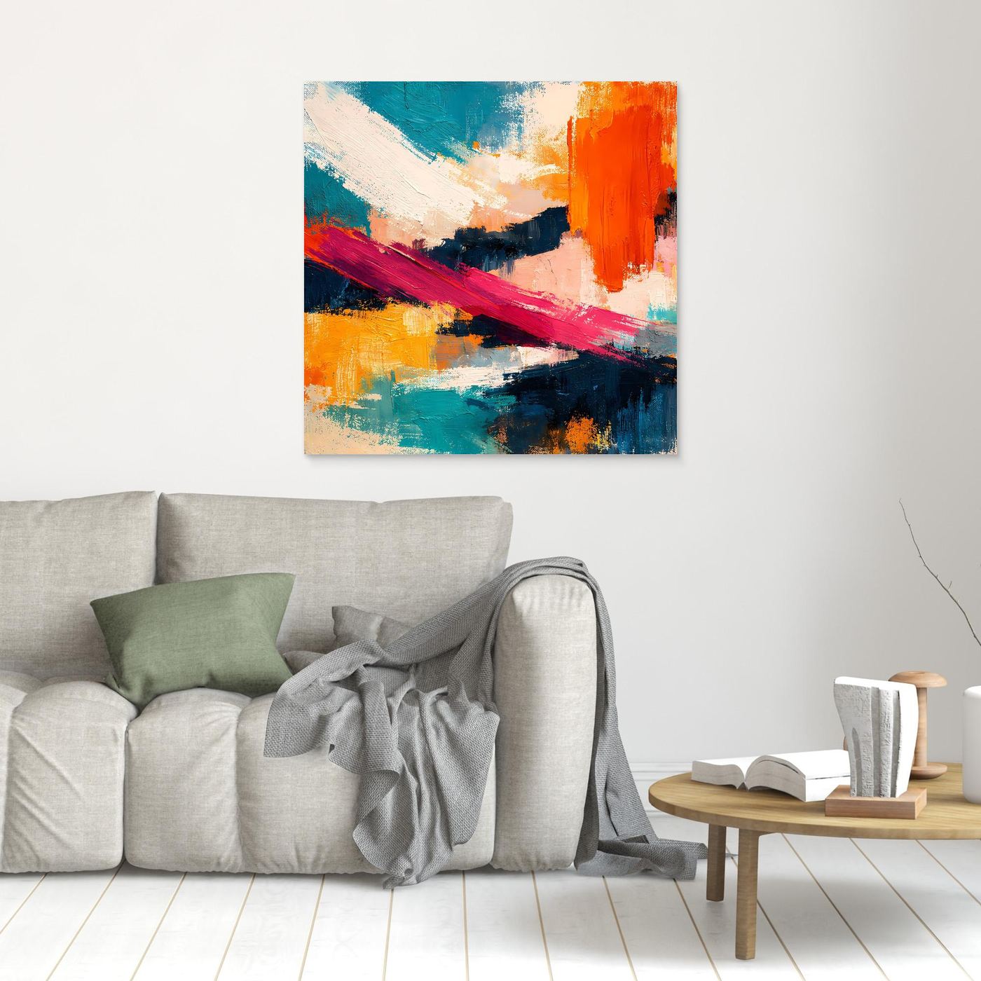 Premium Leinwand Modernes Abstraktes Gemälde | Wandbild Farbexplosion im Impasto-Stil