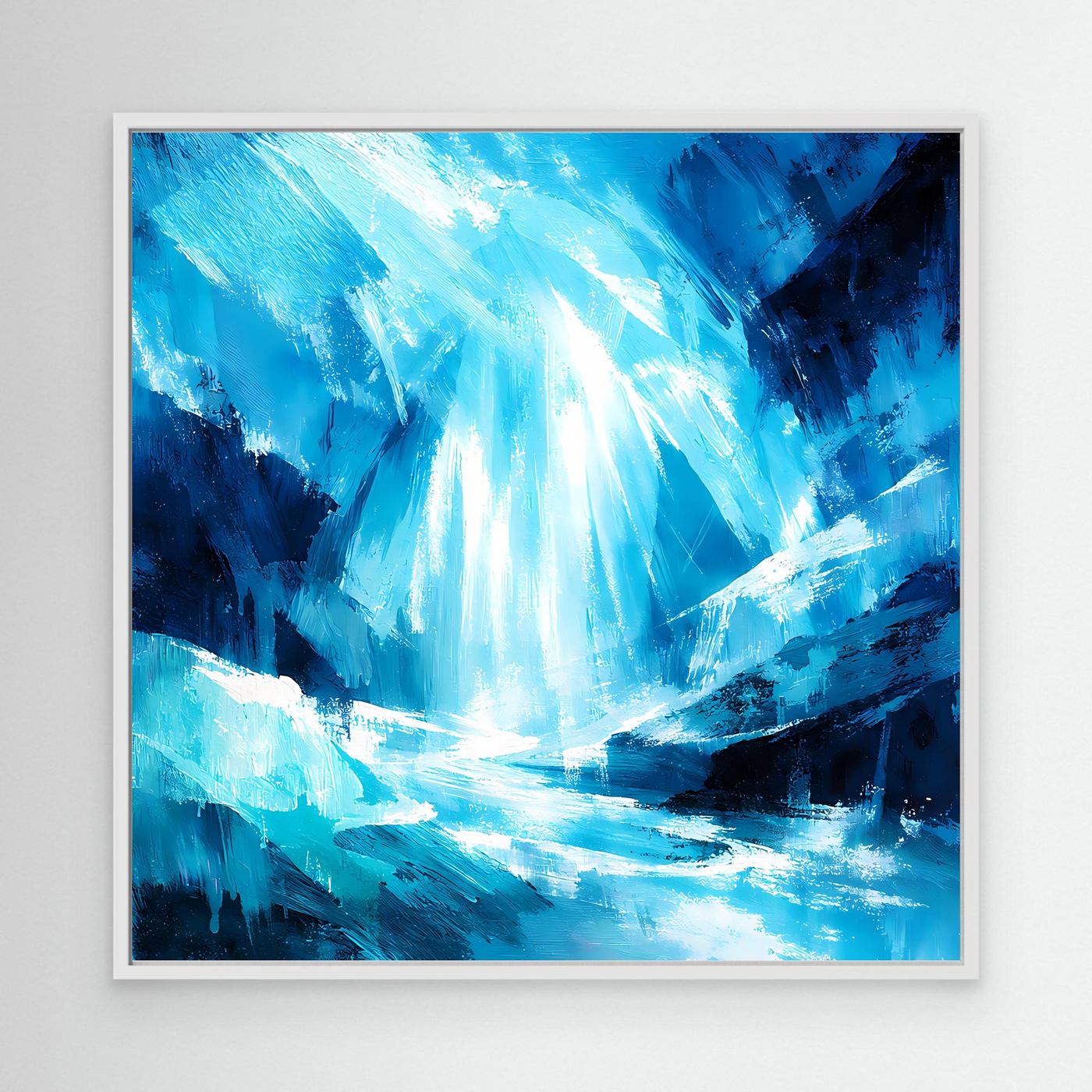 Leinwand Magischer Eiswasserfall | Abstraktes Natur Fantasy Wandbild