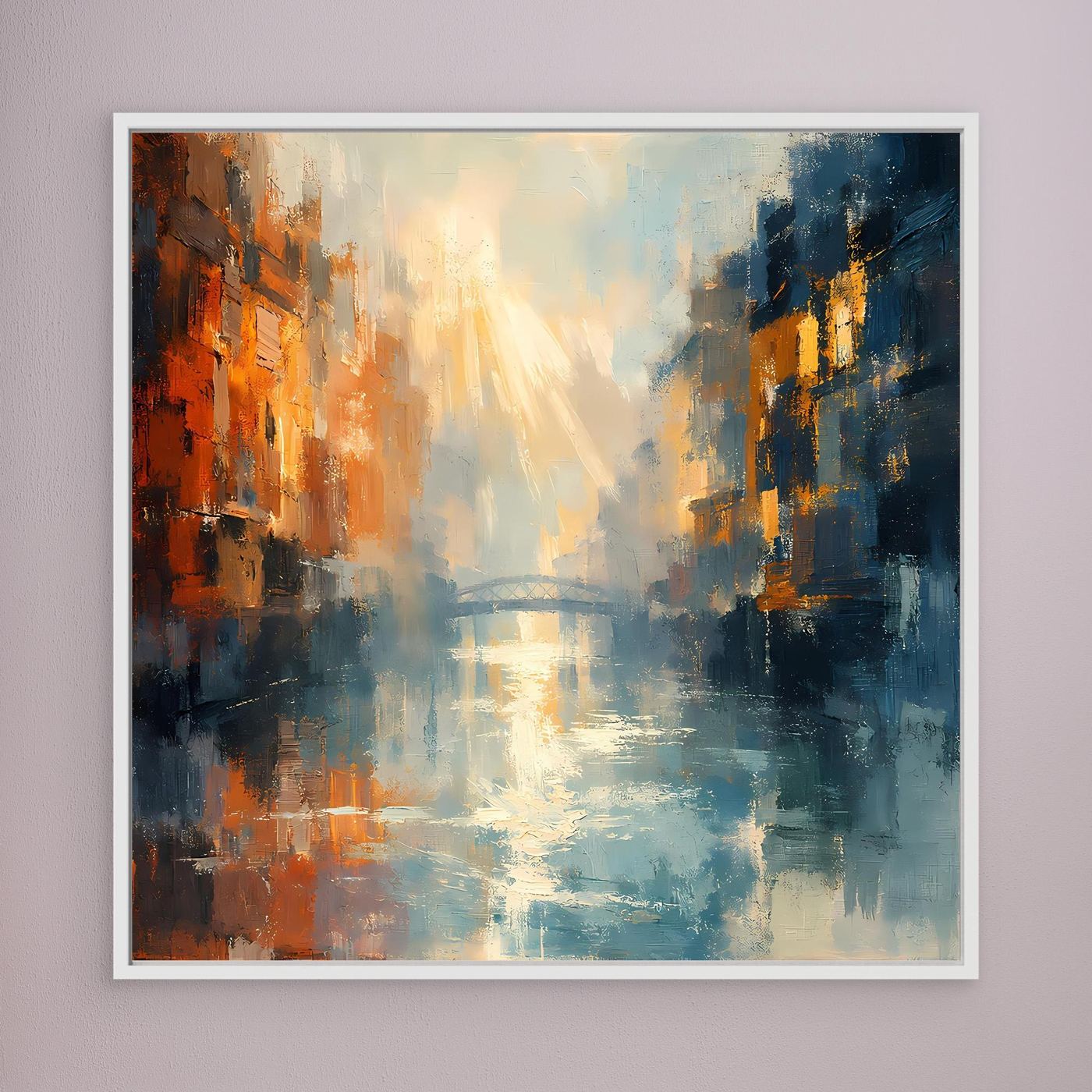 Leinwand Romantische Kanäle in Venedig | Abstraktes Wasserstraßen Wandbild