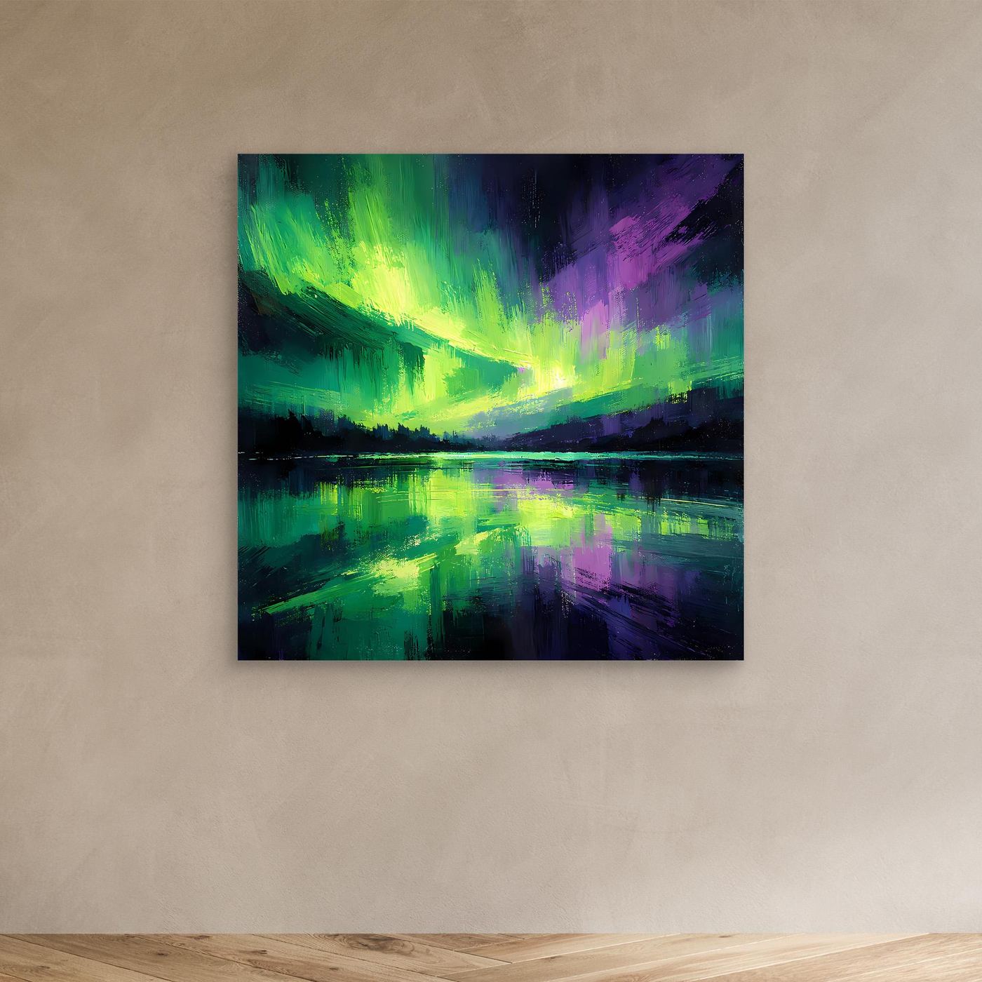 Leinwand Magisches Polarlicht | Abstraktes Nordlicht Natur Wandbild
