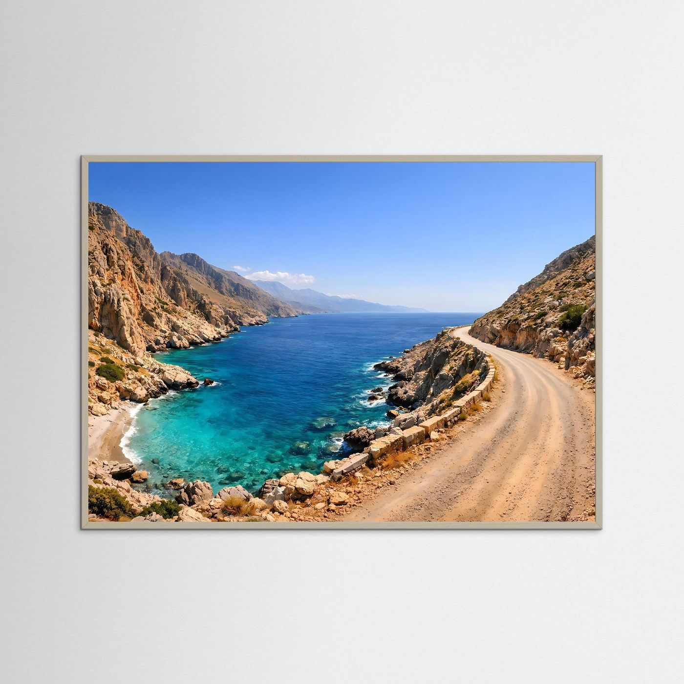 Malerische Küstenstraße am Türkisfarbenen Meer | Mediterranes Panorama & Natur Poster Querformat